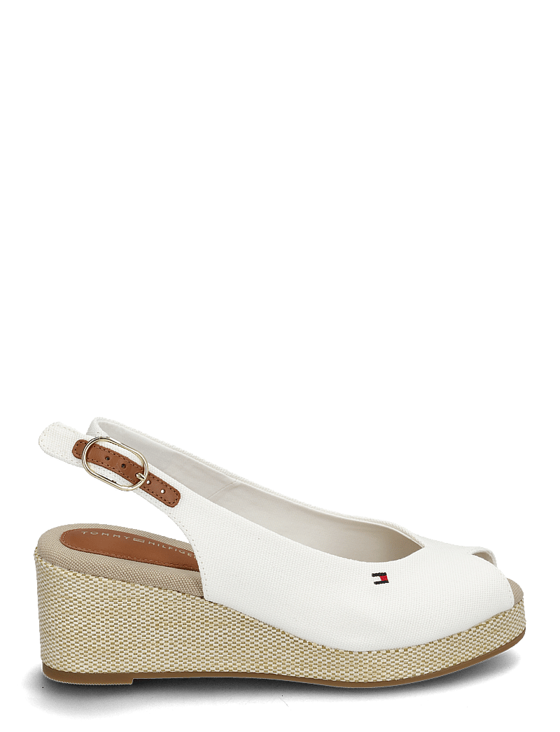 Tommy Hilfiger - FLAG MID WEDGE ESPAD SLINGBACK - espadrilles mit absatz - ecru - 1