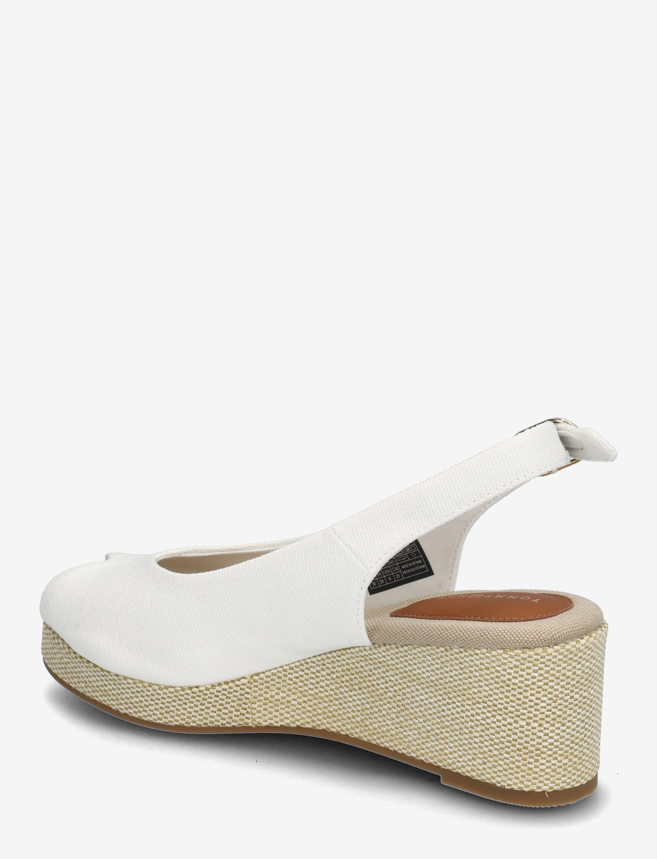 Tommy Hilfiger - FLAG MID WEDGE ESPAD SLINGBACK - espadrilles mit absatz - ecru - 2