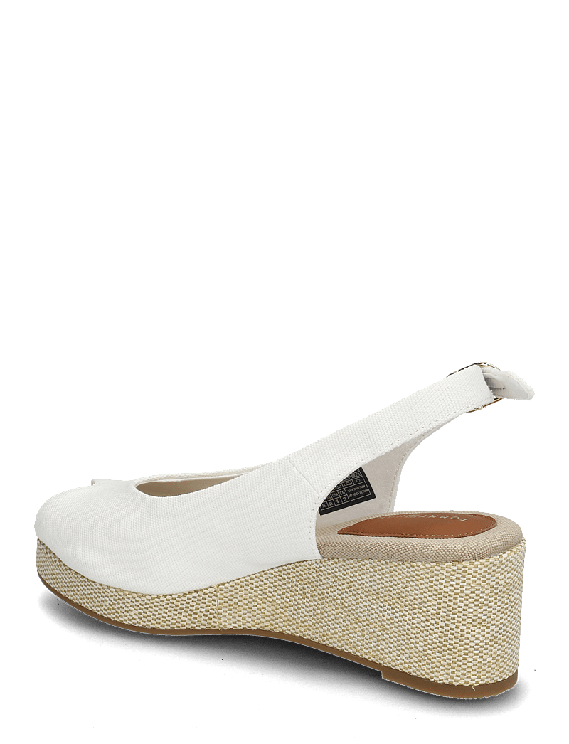 Tommy Hilfiger - FLAG MID WEDGE ESPAD SLINGBACK - espadrilles mit absatz - ecru - 2