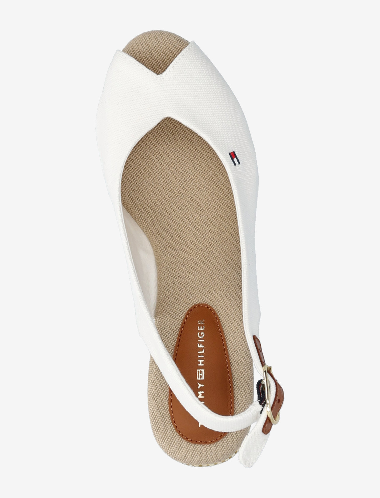 Tommy Hilfiger - FLAG MID WEDGE ESPAD SLINGBACK - espadrilles mit absatz - ecru - 3
