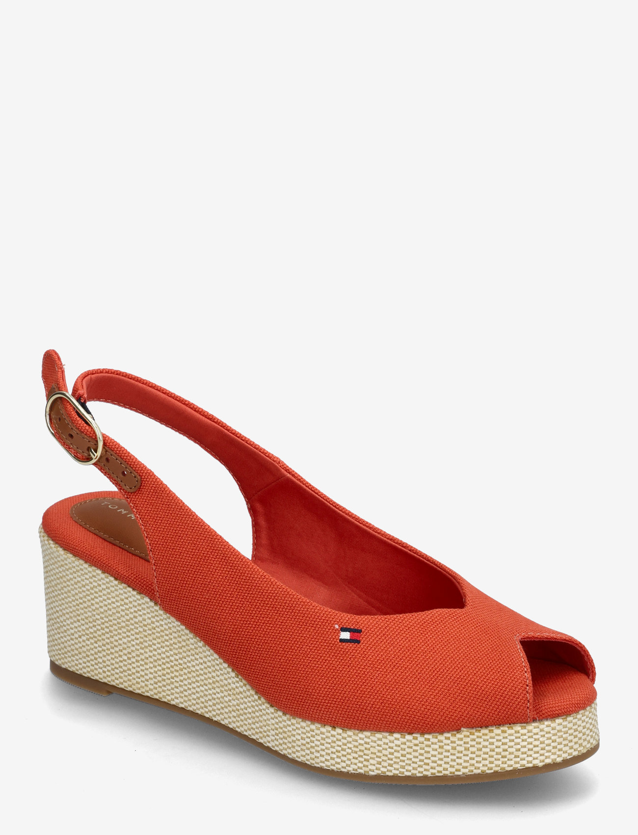Tommy Hilfiger - FLAG MID WEDGE ESPAD SLINGBACK - espadrillos med klack - rustic clay - 0
