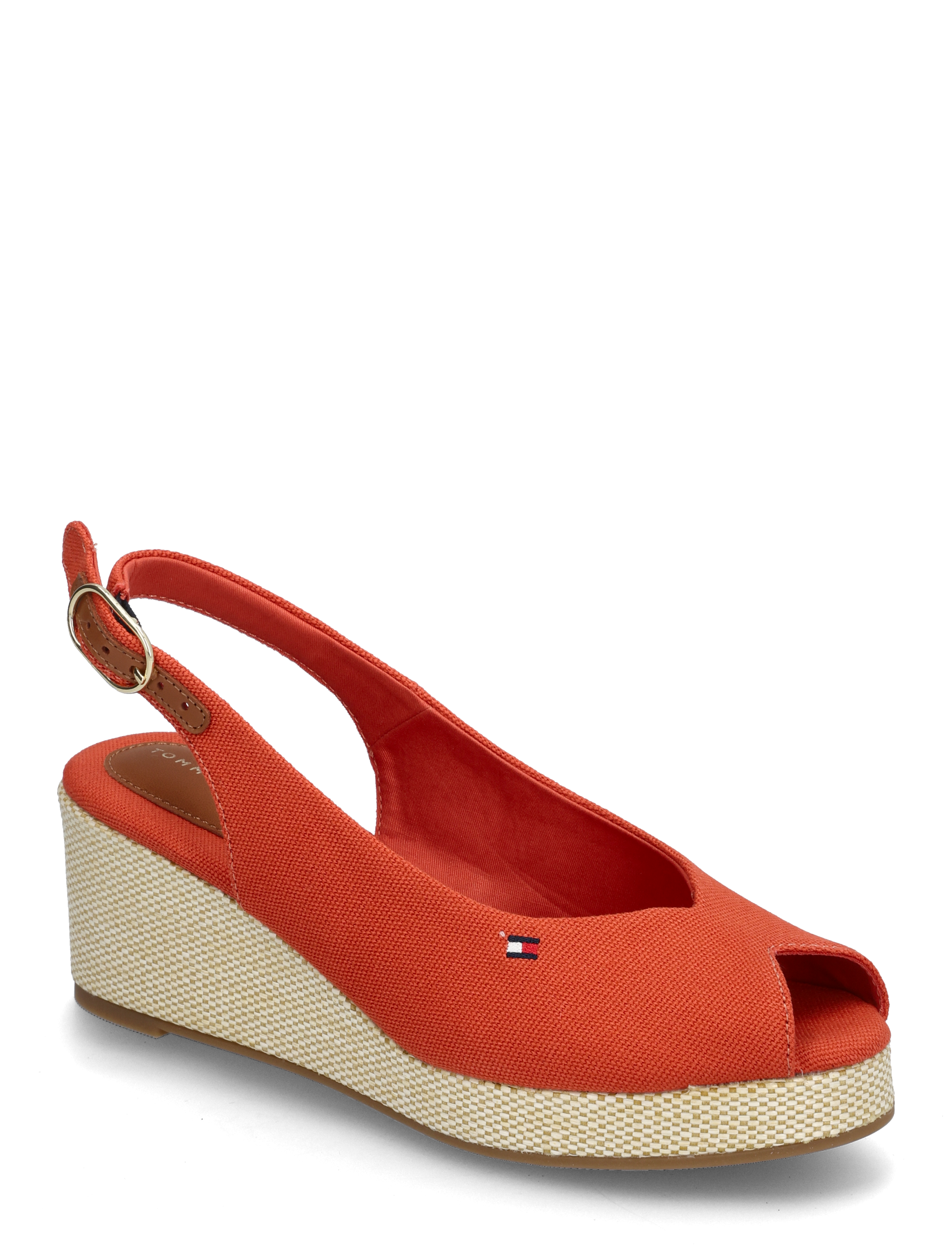 Tommy Hilfiger FLAG MID WEDGE ESPAD SLINGBACK - Absatzschuhe - RUSTIC CLAY / orange
