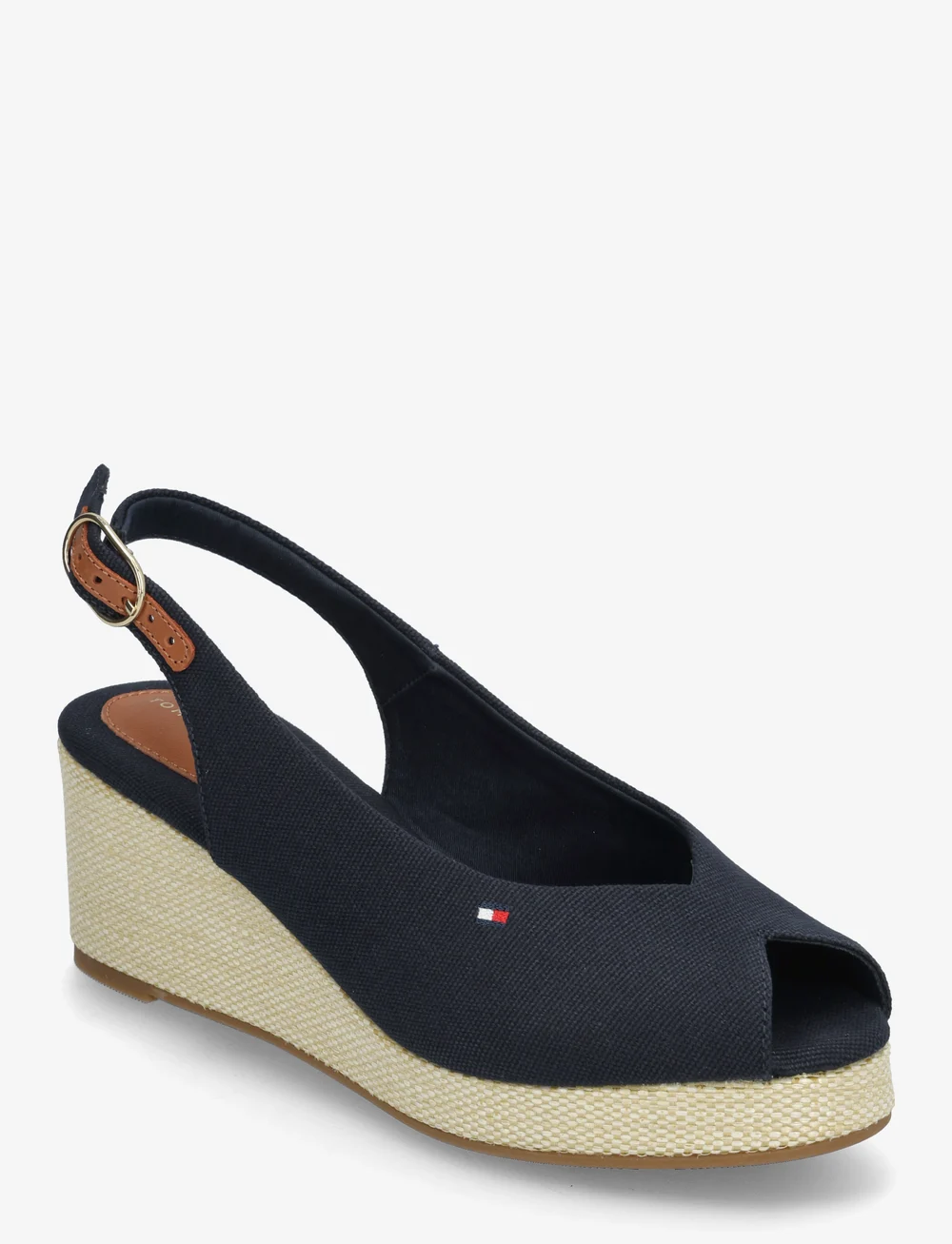Tommy Hilfiger - FLAG MID WEDGE ESPAD SLINGBACK - højhælede espadrillos - space blue - 0