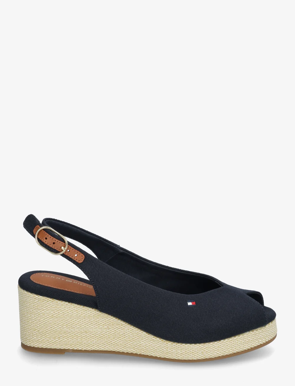 Tommy Hilfiger - FLAG MID WEDGE ESPAD SLINGBACK - højhælede espadrillos - space blue - 1
