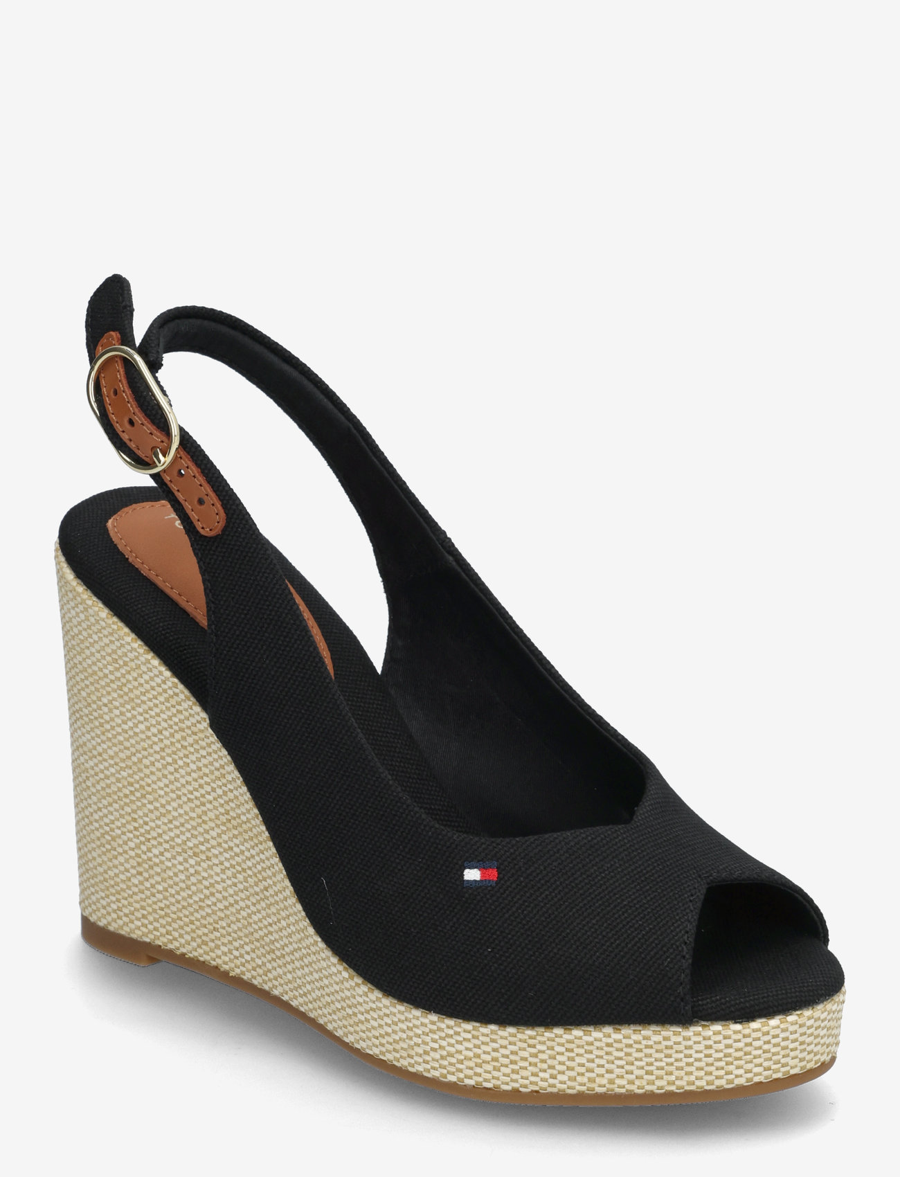 Tommy Hilfiger - FLAG HIGH WEDGE ESPAD SLINGBACK - wedges - black - 0