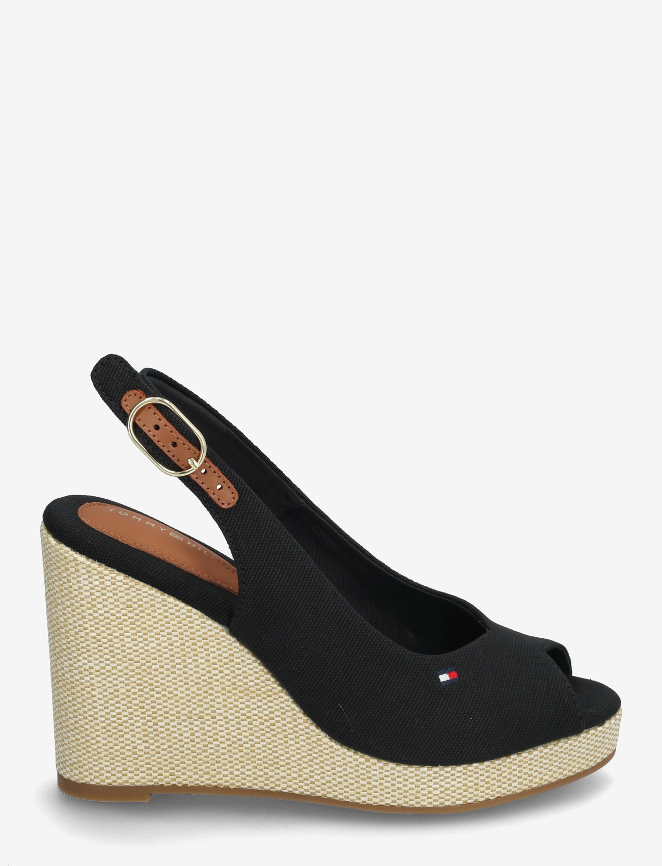 Tommy Hilfiger - FLAG HIGH WEDGE ESPAD SLINGBACK - wedges - black - 1