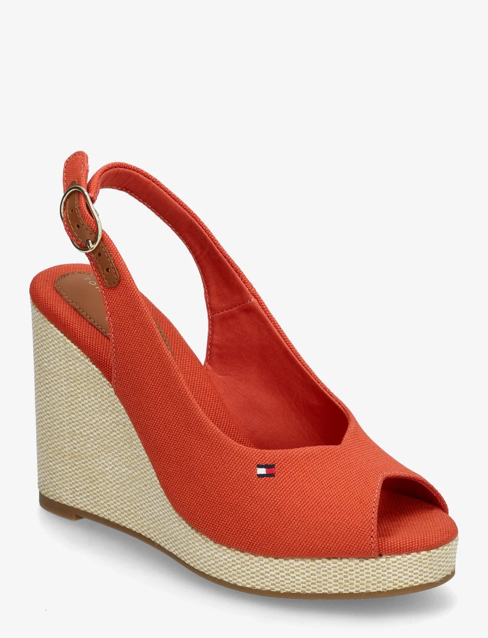 Tommy Hilfiger - FLAG HIGH WEDGE ESPAD SLINGBACK - kilklackar - rustic clay - 0