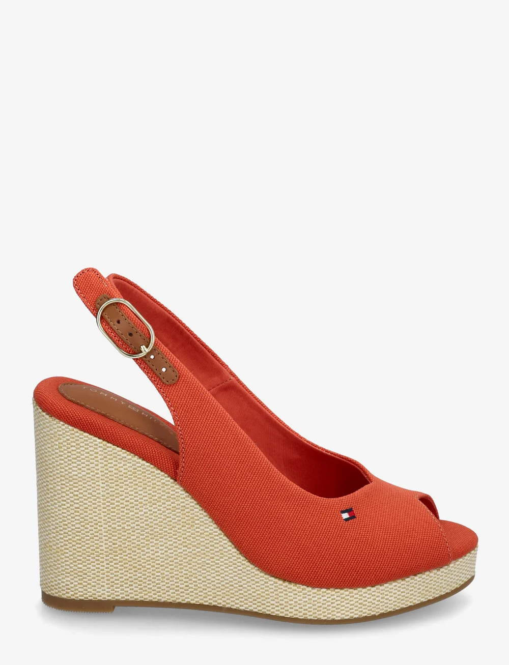 Tommy Hilfiger - FLAG HIGH WEDGE ESPAD SLINGBACK - kilklackar - rustic clay - 1