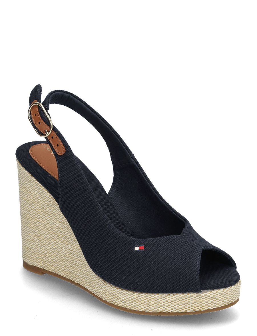 Tommy Hilfiger - FLAG HIGH WEDGE ESPAD SLINGBACK - space blue - 0