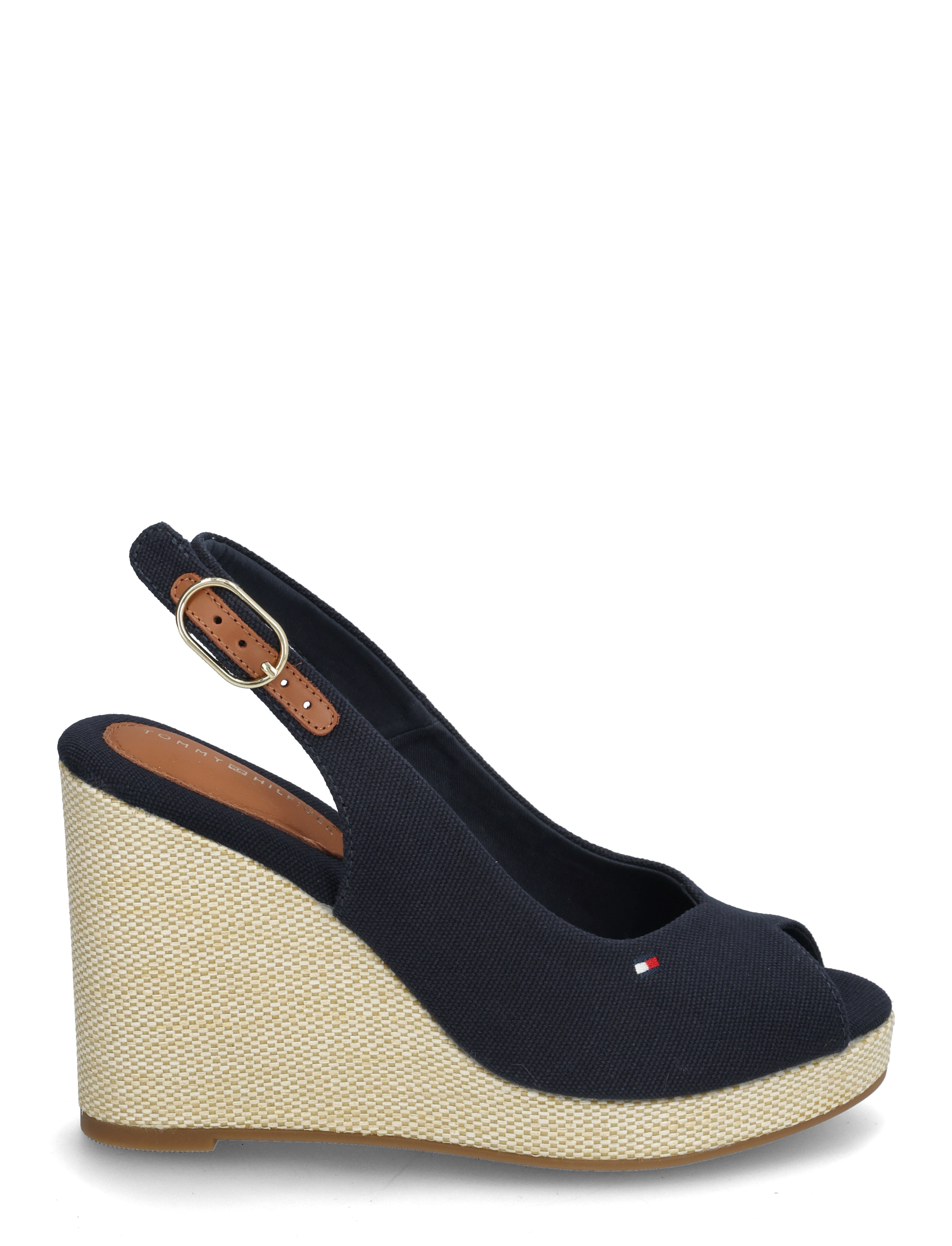 Tommy Hilfiger - FLAG HIGH WEDGE ESPAD SLINGBACK - space blue - 1