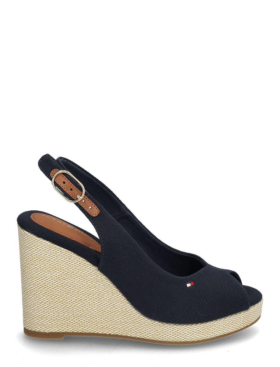 Tommy Hilfiger - FLAG HIGH WEDGE ESPAD SLINGBACK - space blue - 1