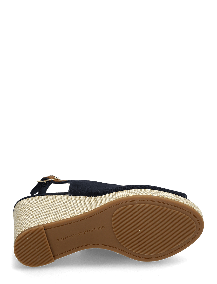 Tommy Hilfiger - FLAG HIGH WEDGE ESPAD SLINGBACK - space blue - 4