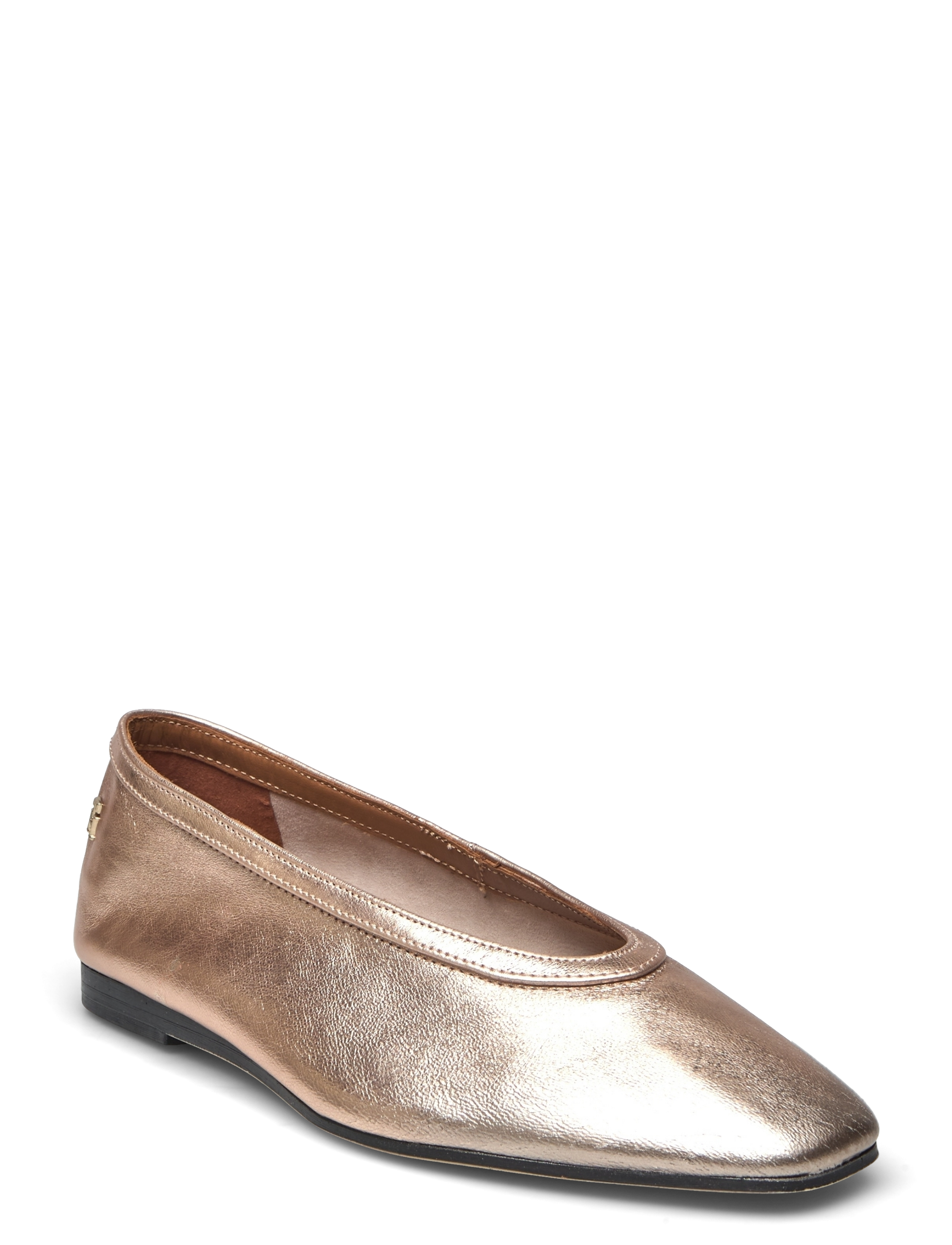 Tommy Hilfiger SOFT METAL LTHR BALLERINA NO BOW - Ballerina sko - GOLD / gold
