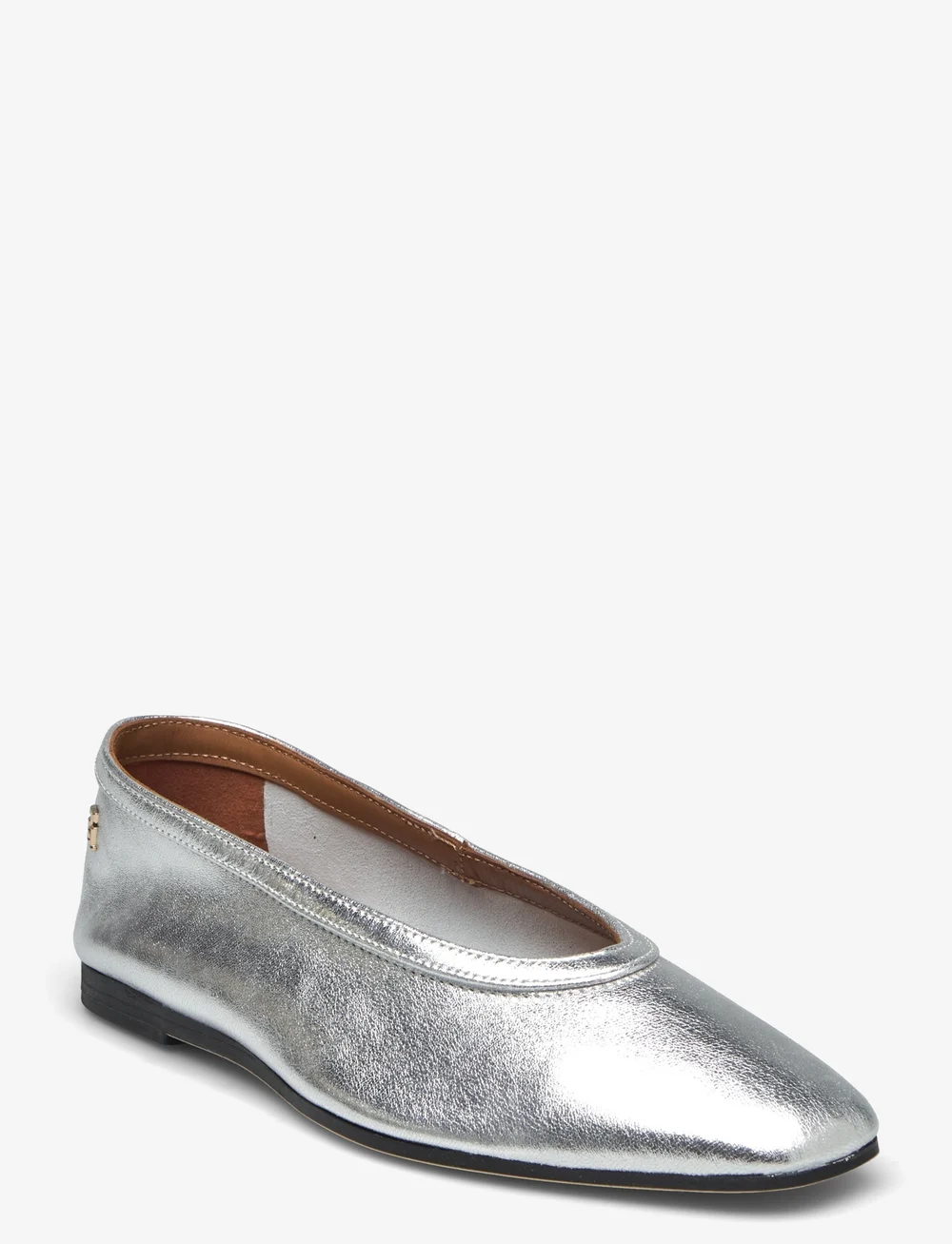 Tommy Hilfiger - SOFT METAL LTHR BALLERINA NO BOW - speciella tillfällen - silver - 0
