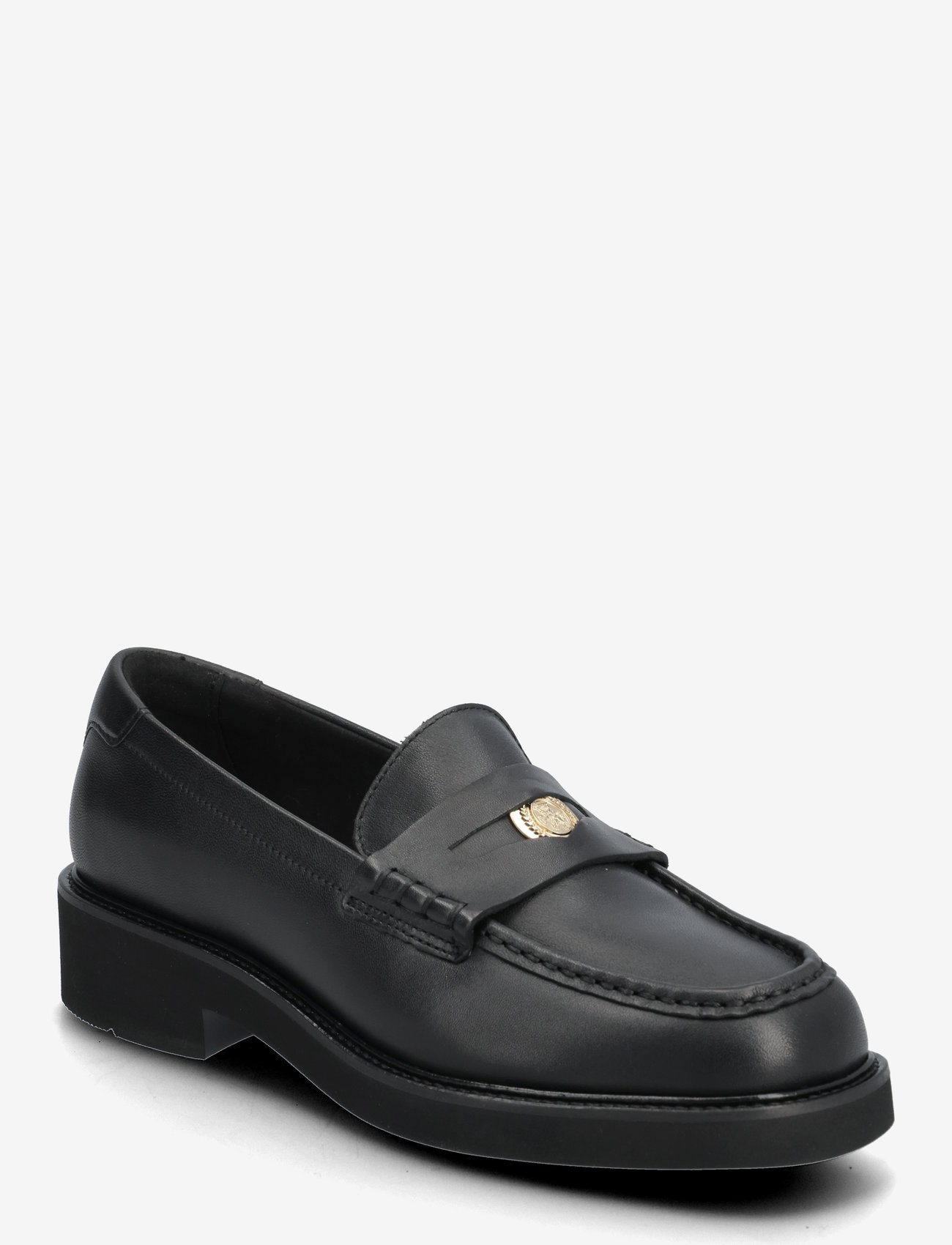 Tommy Hilfiger - CREST SQUARISH TOE PENNY LOAFER - særlige begivenheder - black - 0