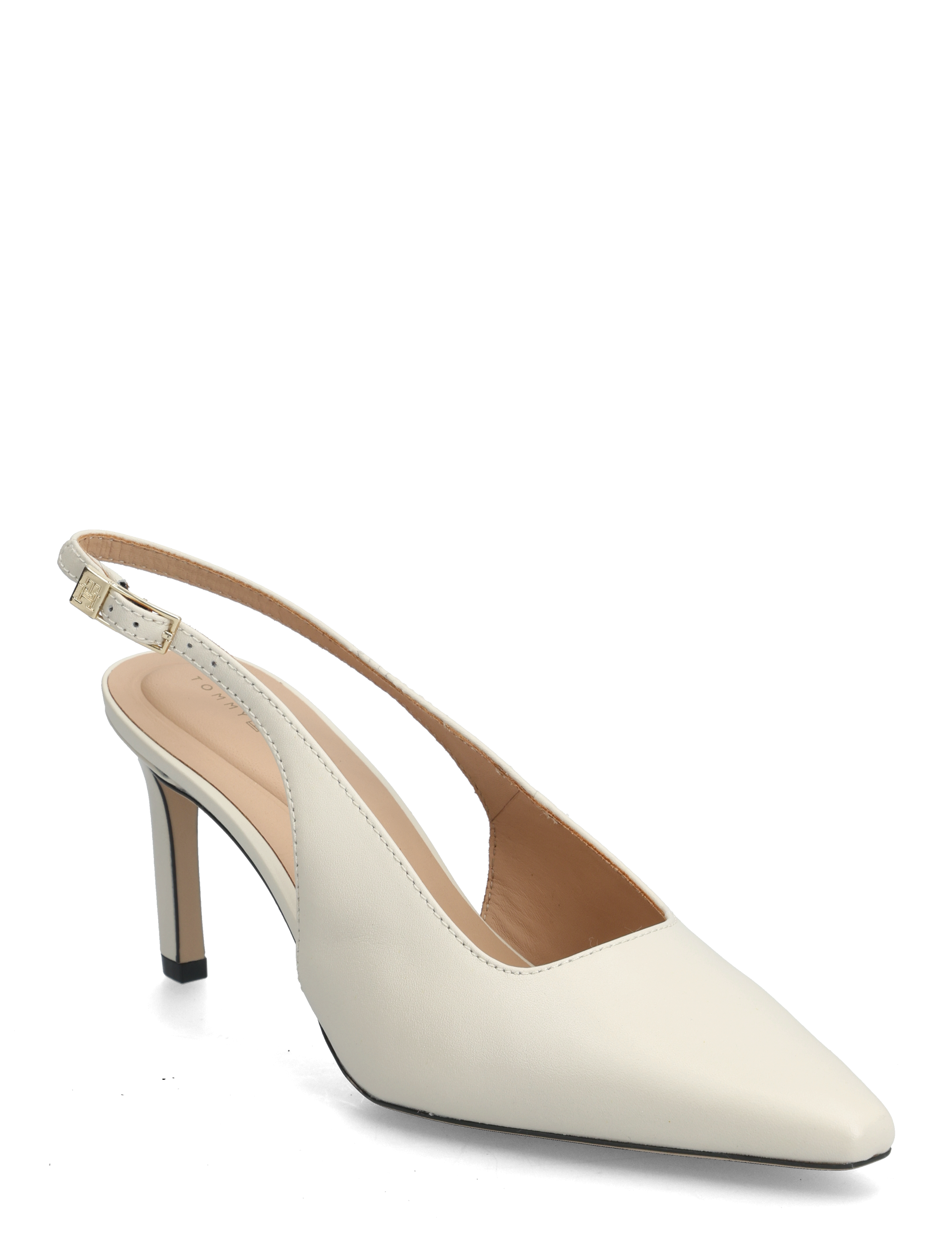 TOMMY HILFIGER Squared Toe High Heel Slingback Cream - 38 - Damen