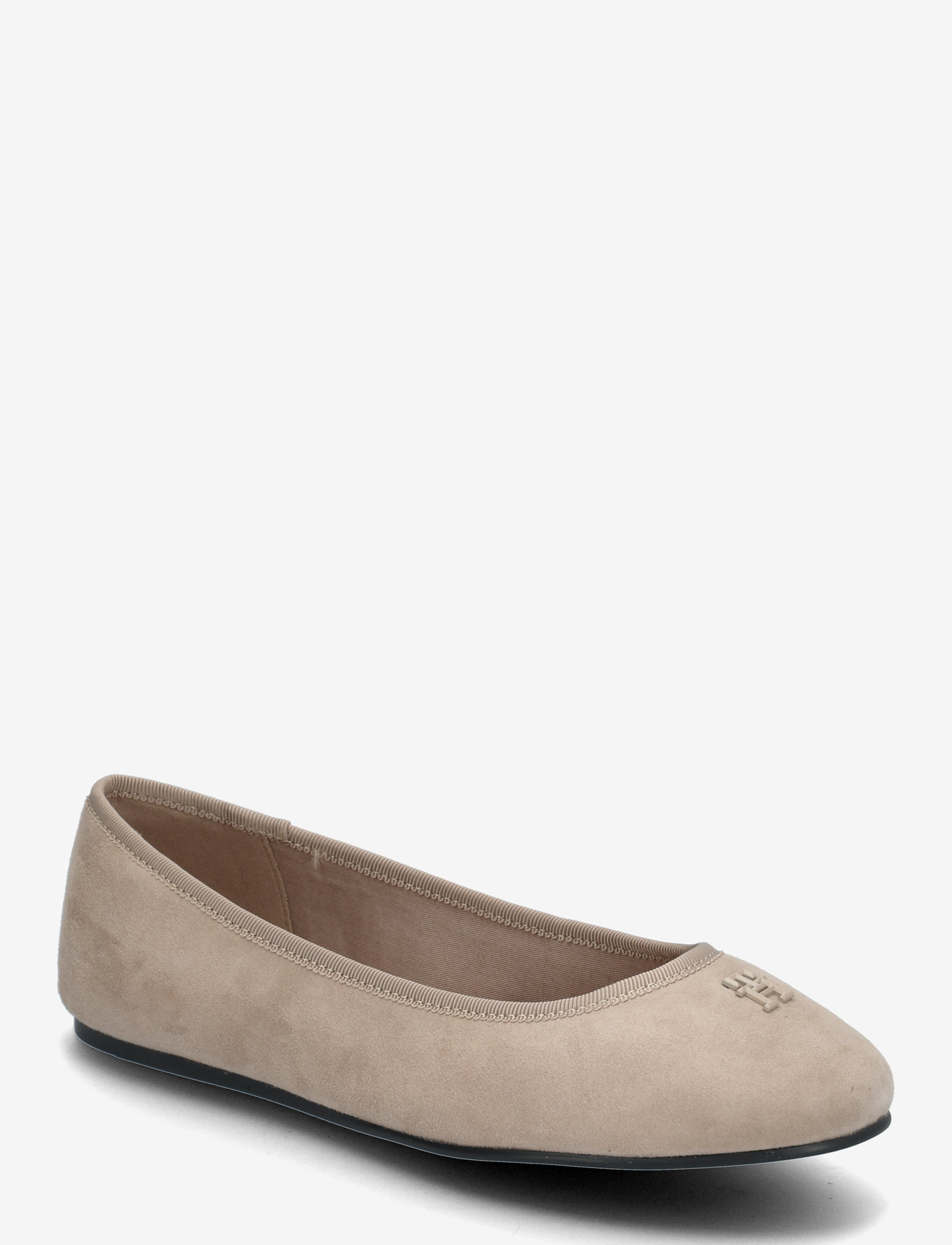 Tommy Hilfiger - TH HARDWARE SUEDE BALLERINA - særlige begivenheder - coastal taupe - 0