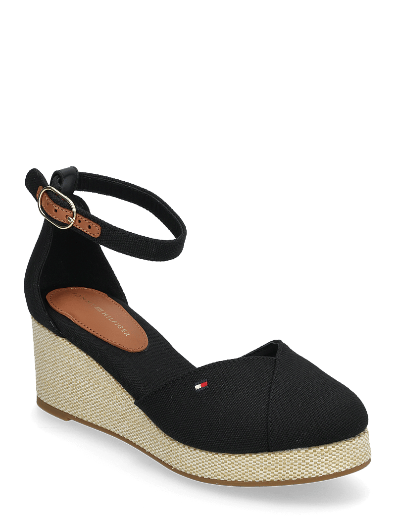 Tommy Hilfiger - FLAG CLOSED TOE MID WEDGE ESPAD - konfirmationstøj - black - 0