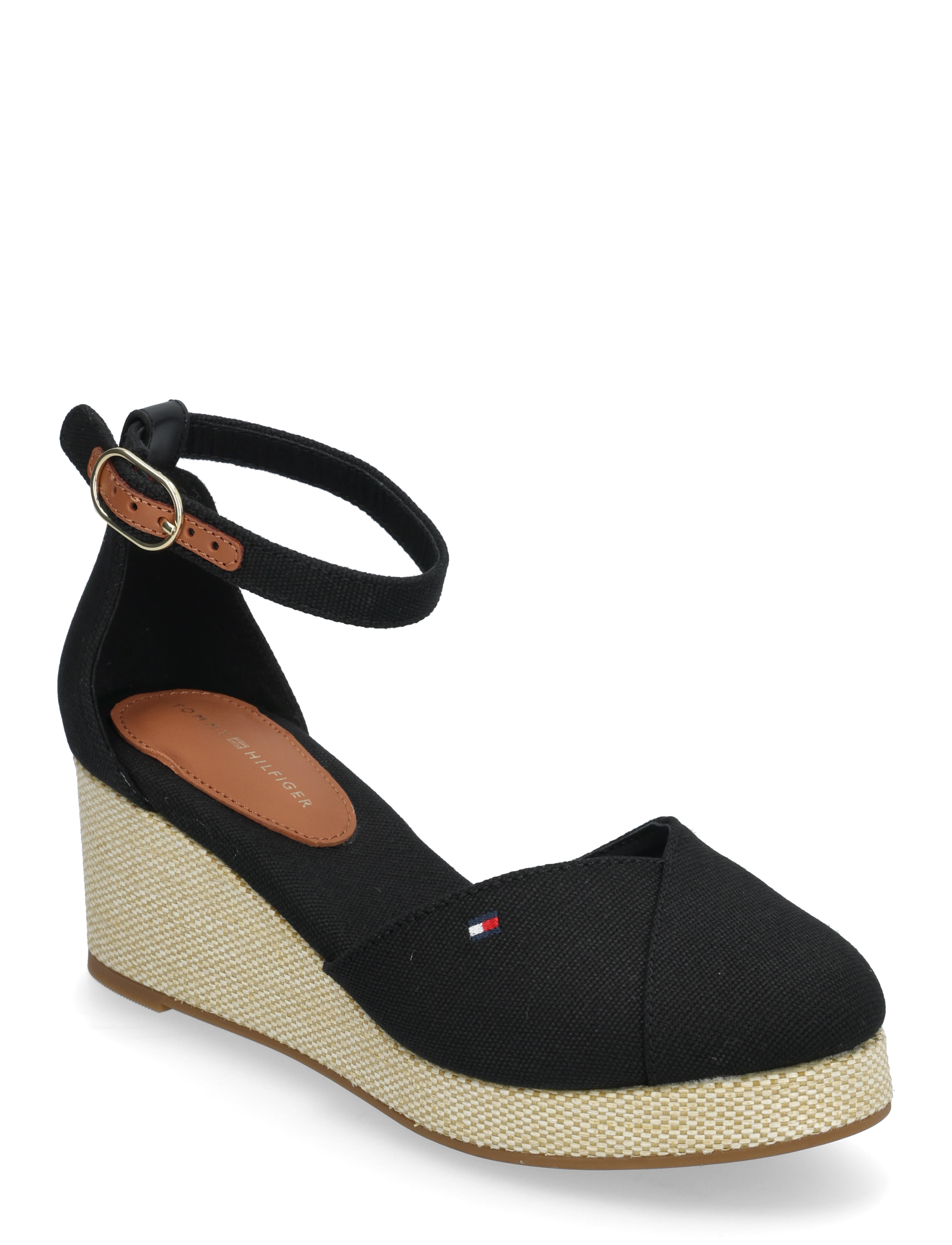 Tommy Hilfiger FLAG CLOSED TOE MID WEDGE ESPAD - Jalanõud - BLACK / black