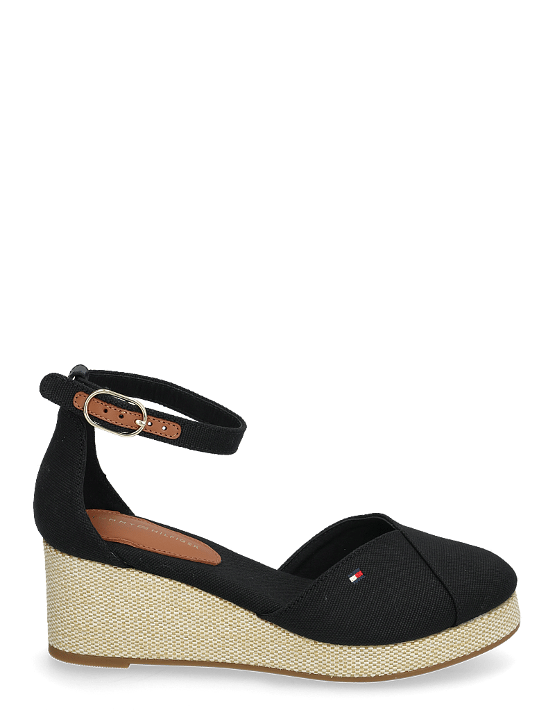 Tommy Hilfiger - FLAG CLOSED TOE MID WEDGE ESPAD - konfirmationstøj - black - 1