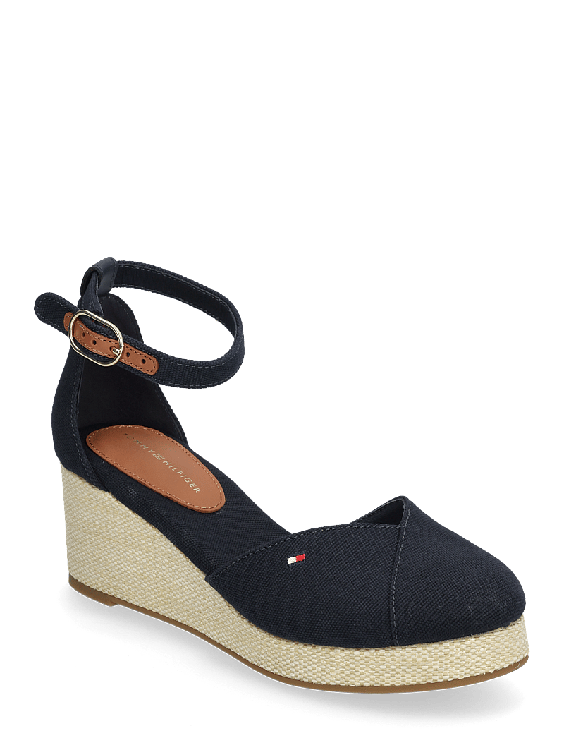 Tommy Hilfiger - FLAG CLOSED TOE MID WEDGE ESPAD - konfirmation - space blue - 0