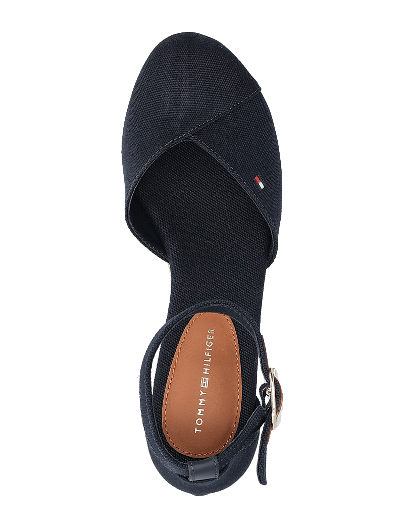 Tommy Hilfiger - FLAG CLOSED TOE MID WEDGE ESPAD - konfirmation - space blue - 3
