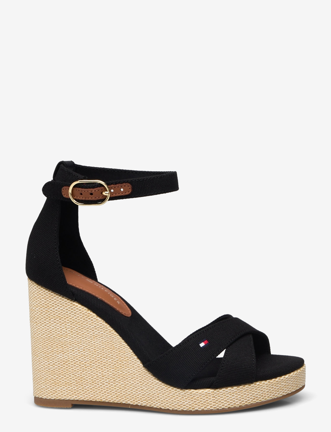 Tommy Hilfiger - FLAG HIGH WEDGE ESPAD CRISSCROSS - espadrilles mit absatz - black - 1