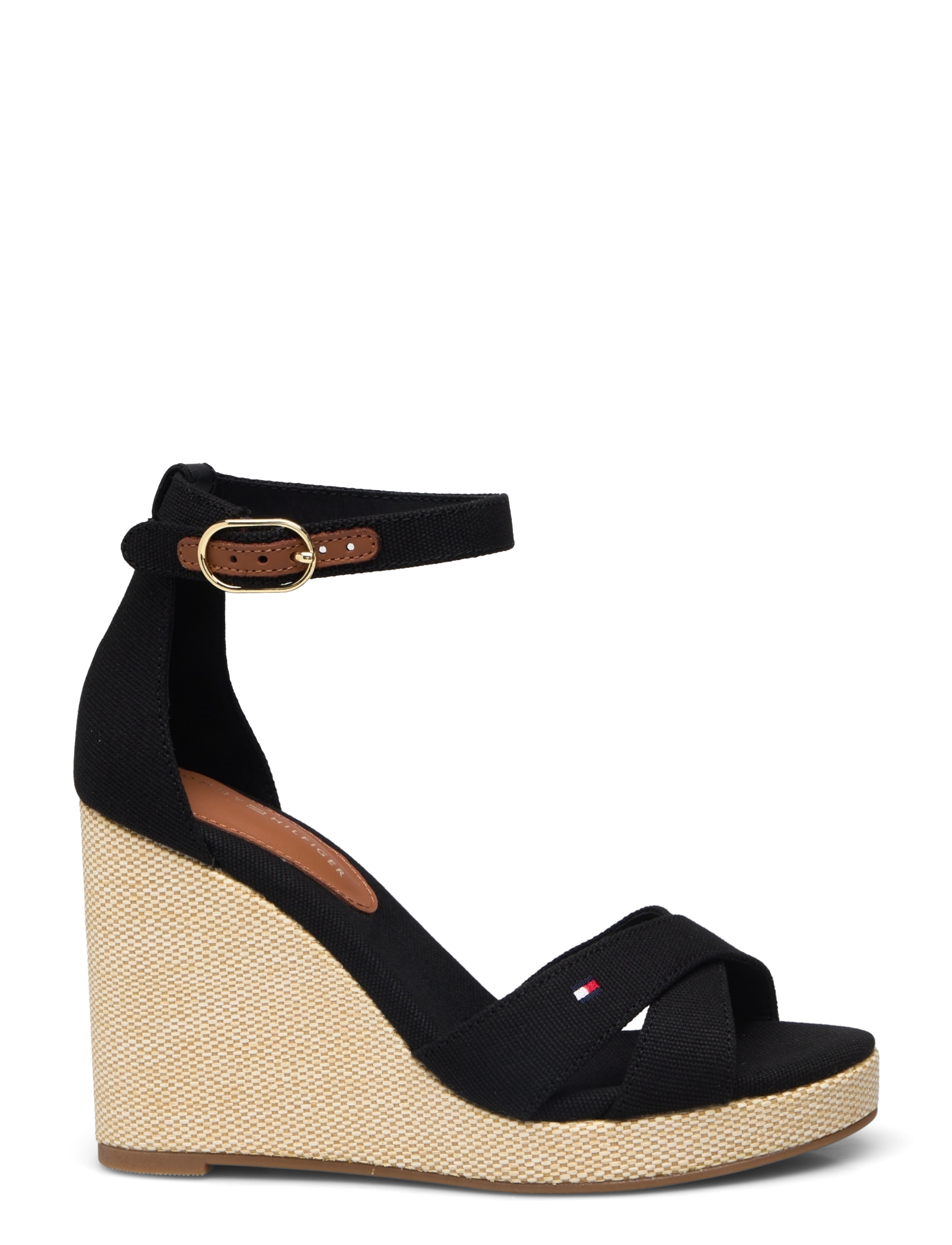 Tommy Hilfiger - FLAG HIGH WEDGE ESPAD CRISSCROSS - black - 1