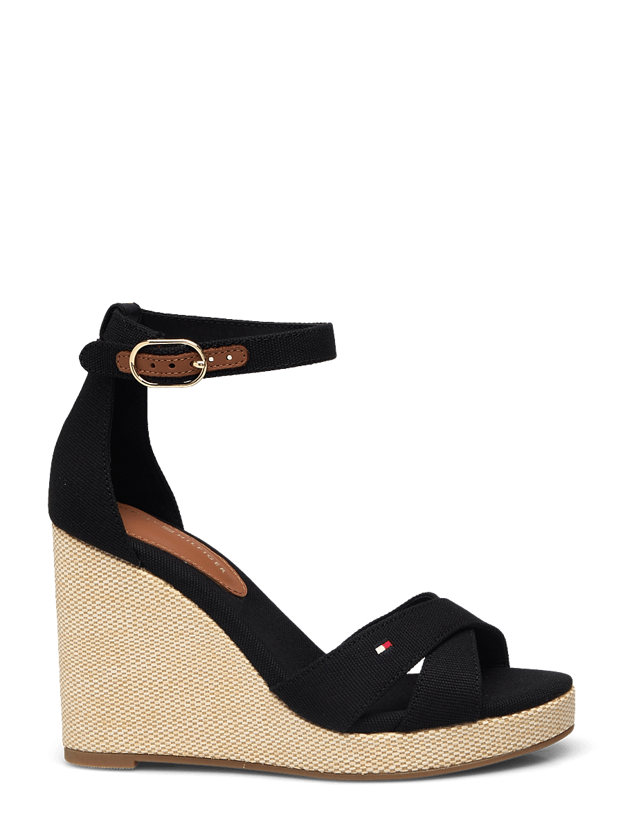 Tommy Hilfiger - FLAG HIGH WEDGE ESPAD CRISSCROSS - black - 1