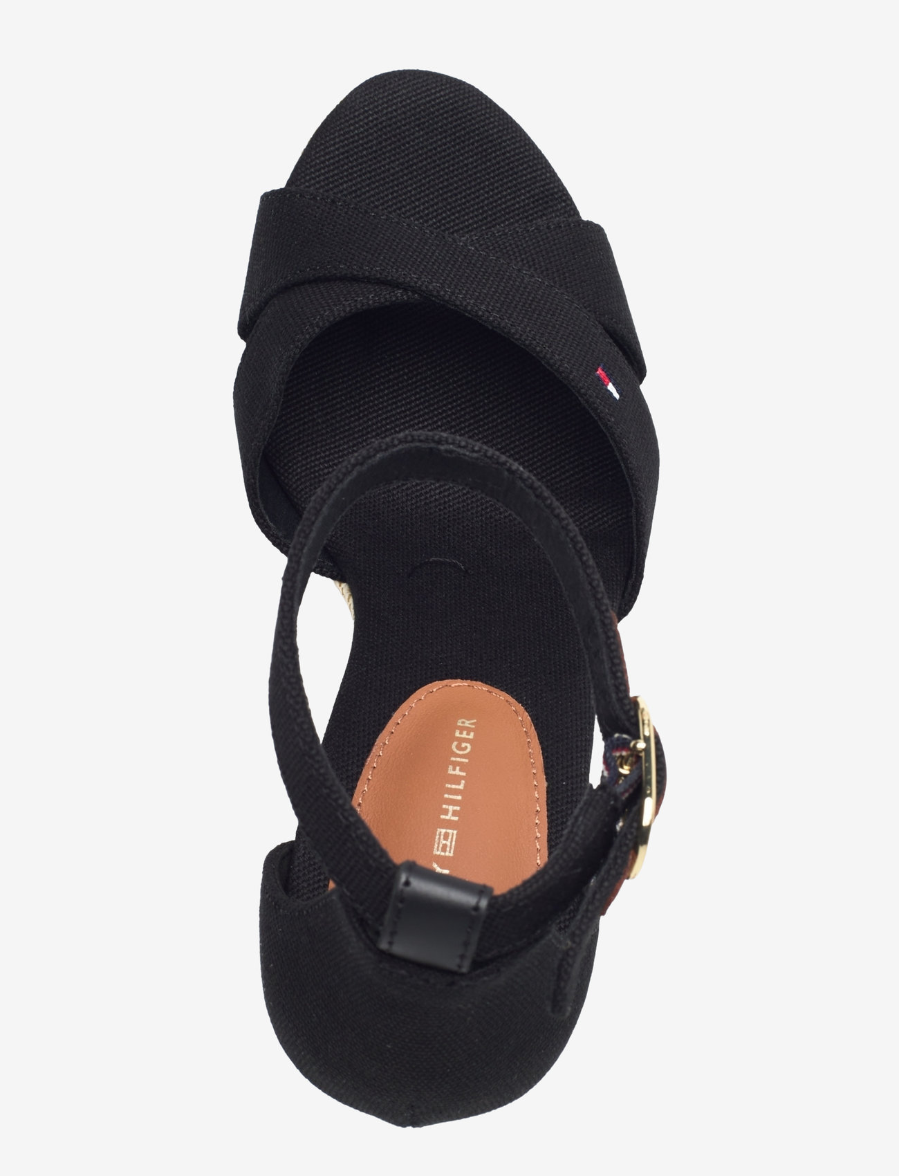 Tommy Hilfiger - FLAG HIGH WEDGE ESPAD CRISSCROSS - espadrilles mit absatz - black - 3