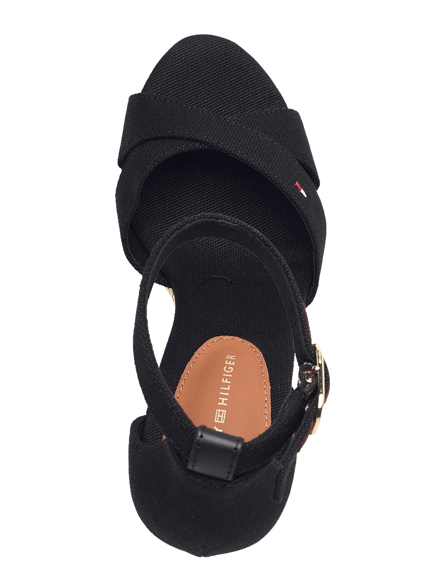 Tommy Hilfiger - FLAG HIGH WEDGE ESPAD CRISSCROSS - black - 3