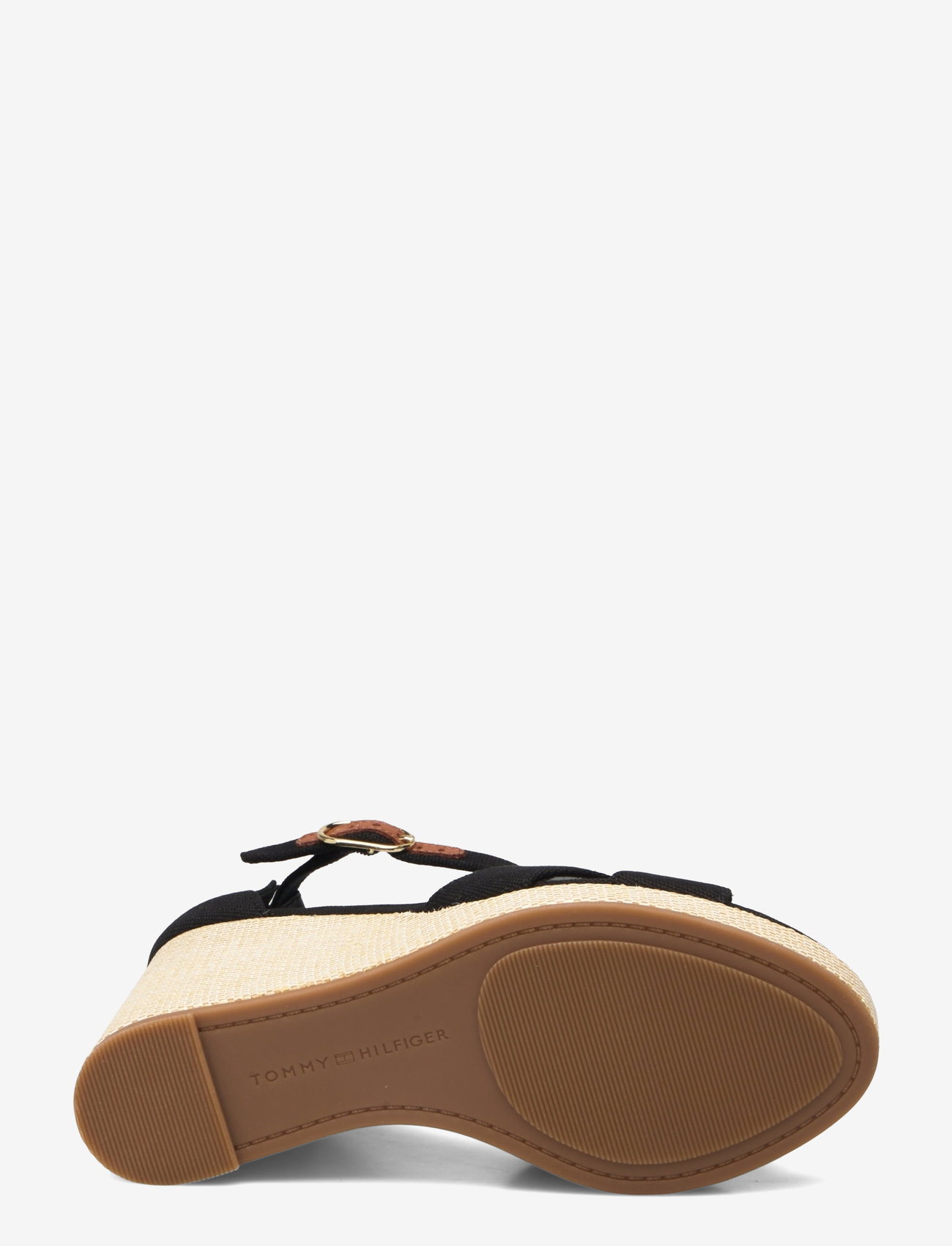 Tommy Hilfiger - FLAG HIGH WEDGE ESPAD CRISSCROSS - espadrilles mit absatz - black - 4