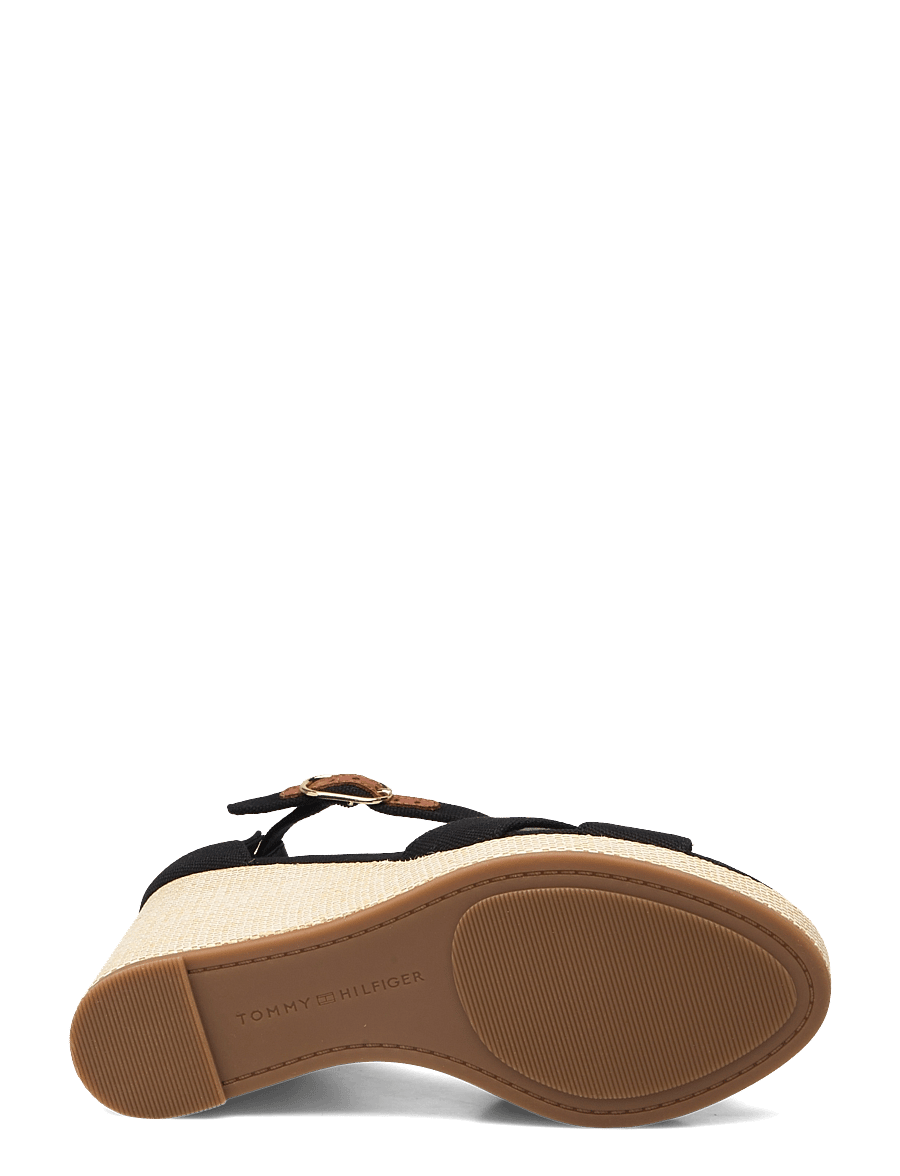 Tommy Hilfiger - FLAG HIGH WEDGE ESPAD CRISSCROSS - black - 4