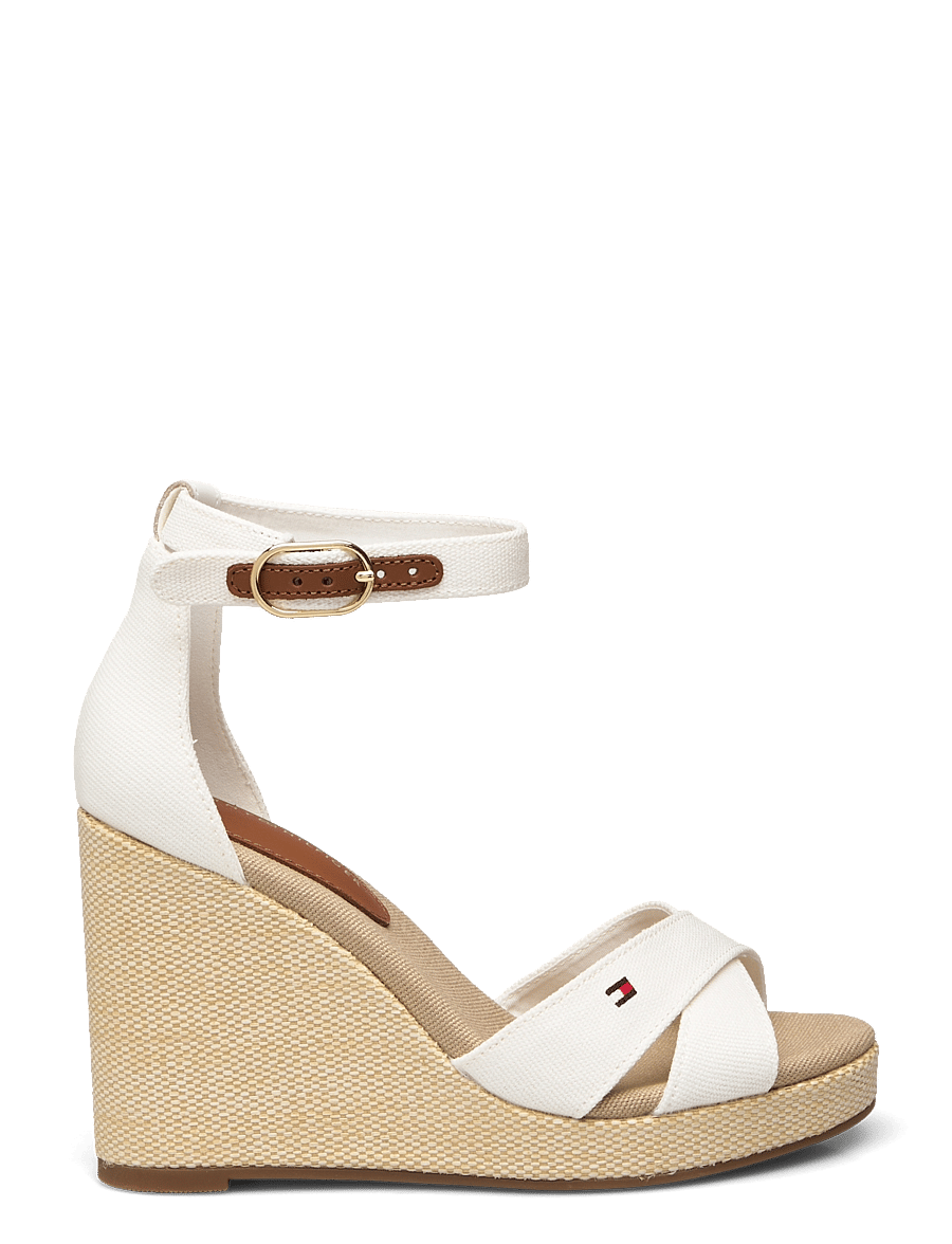 Tommy Hilfiger - FLAG HIGH WEDGE ESPAD CRISSCROSS - augstpapēžu espadrilles - ecru - 2