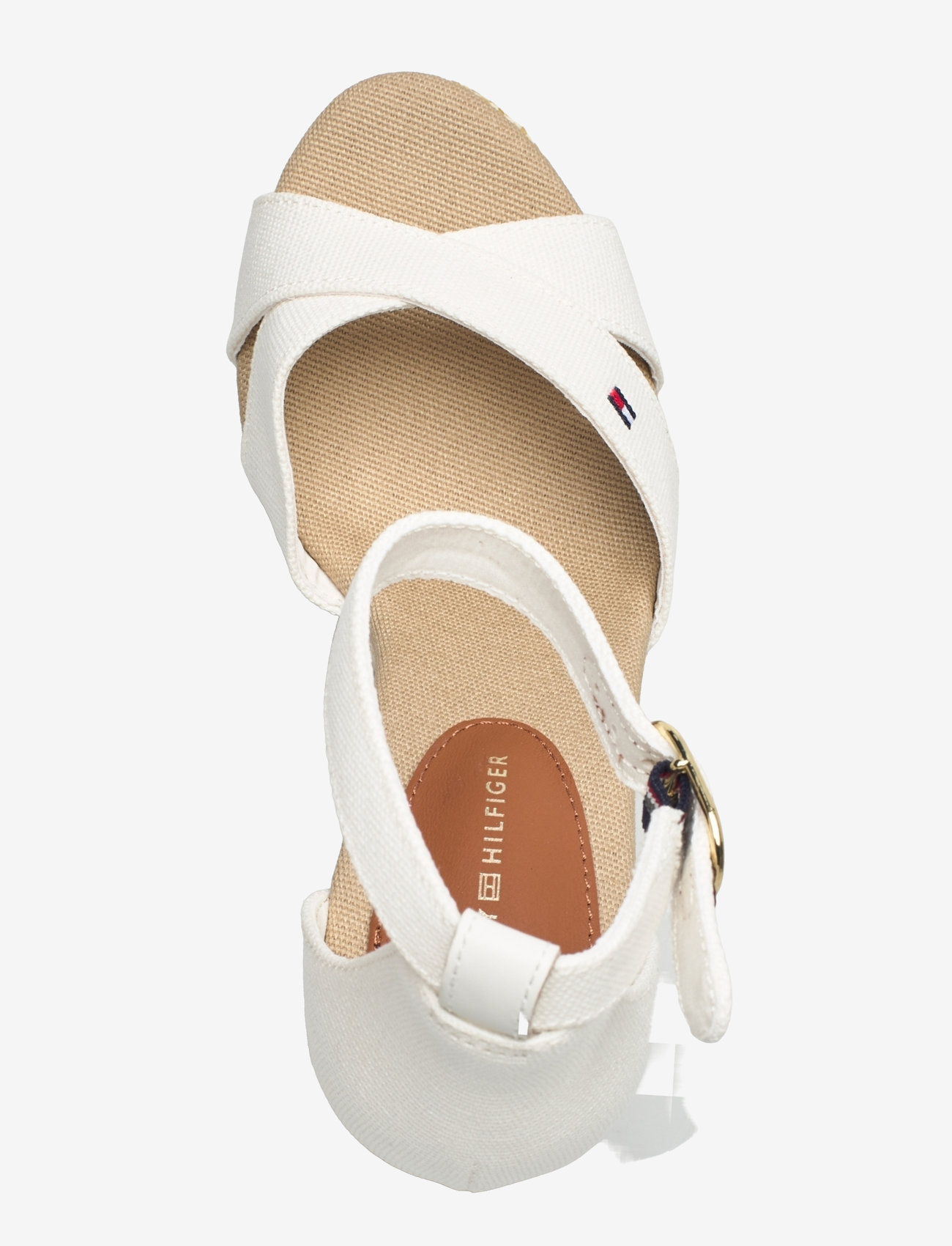 Tommy Hilfiger - FLAG HIGH WEDGE ESPAD CRISSCROSS - espadrillur með hæl - ecru - 4