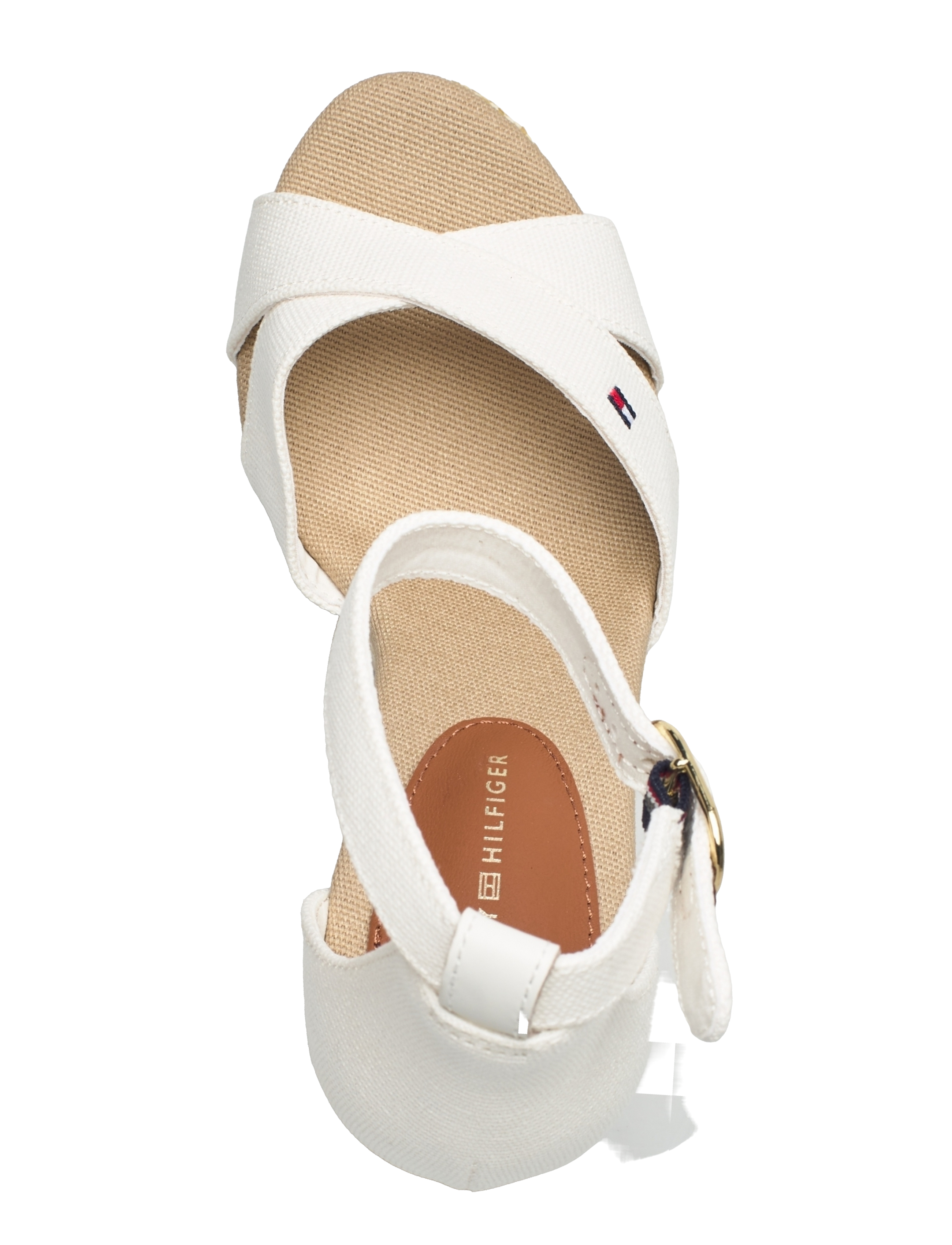 Tommy Hilfiger - FLAG HIGH WEDGE ESPAD CRISSCROSS - augstpapēžu espadrilles - ecru - 4