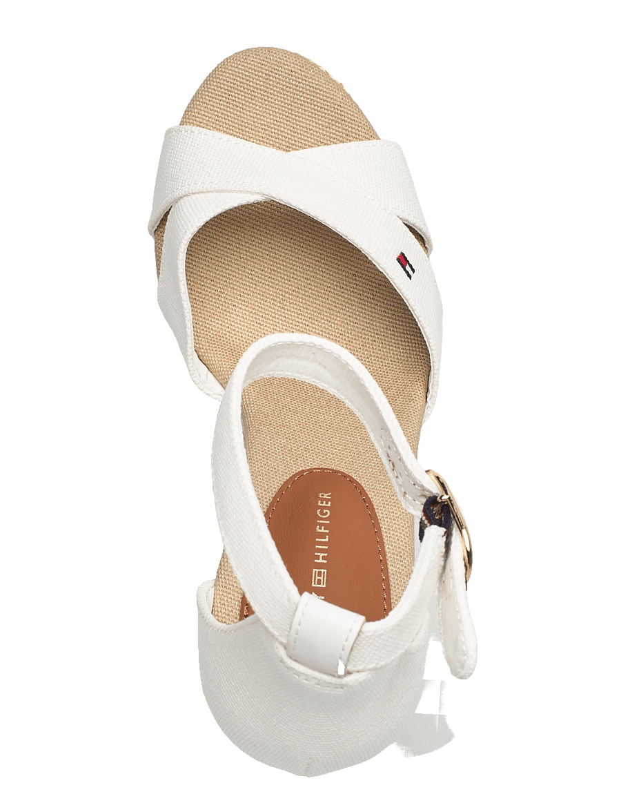 Tommy Hilfiger - FLAG HIGH WEDGE ESPAD CRISSCROSS - augstpapēžu espadrilles - ecru - 4