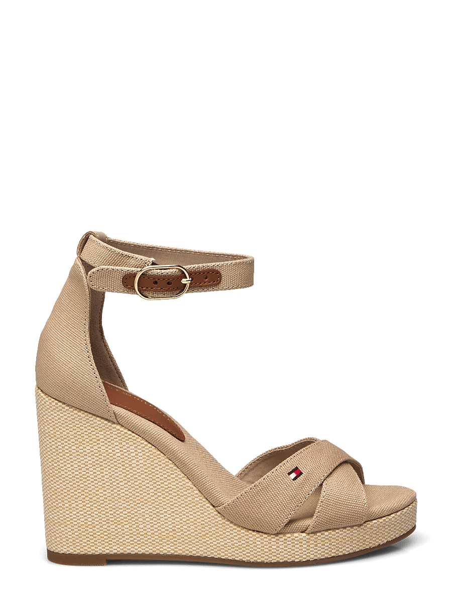 Tommy Hilfiger - FLAG HIGH WEDGE ESPAD CRISSCROSS - horseradish - 1
