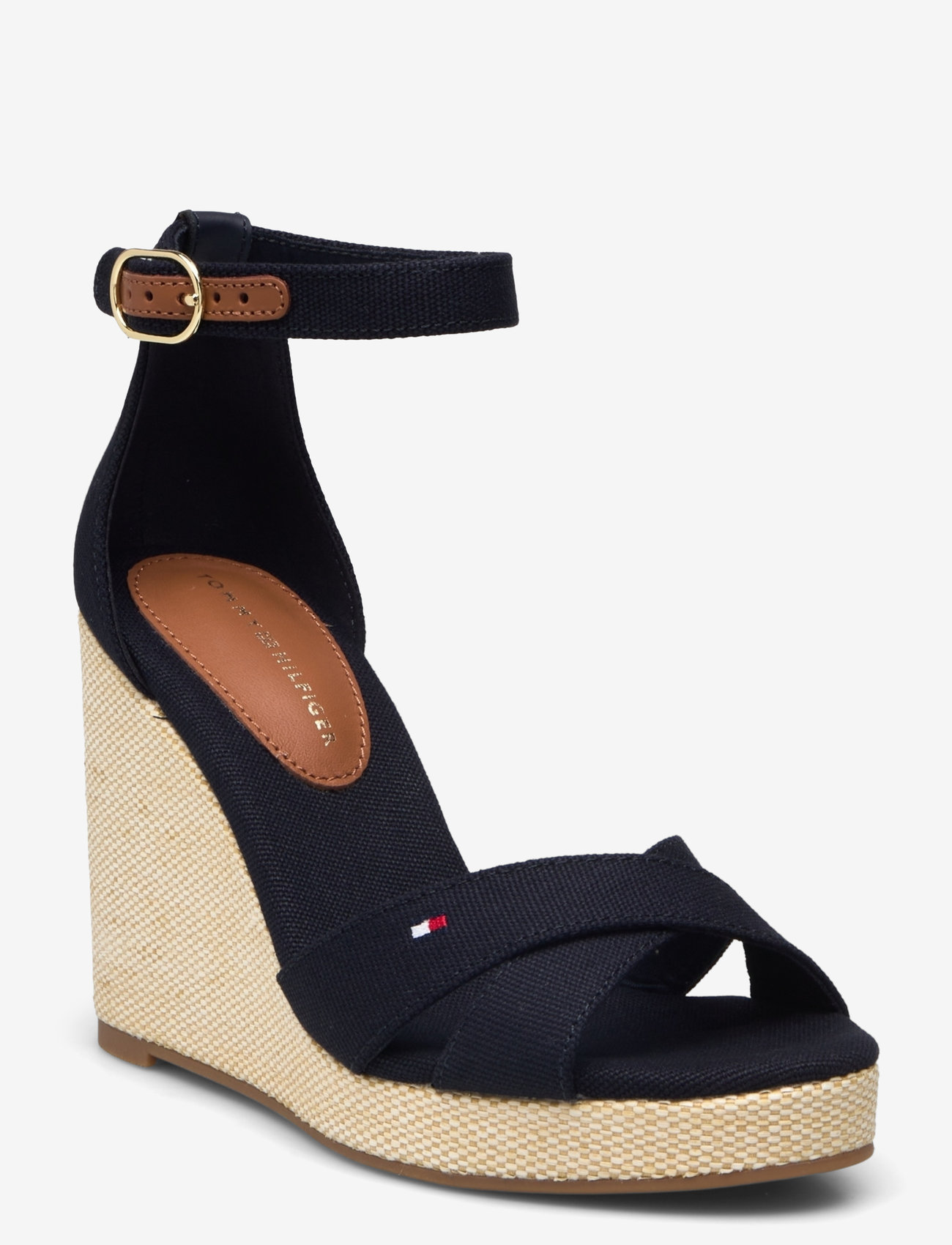 Tommy Hilfiger - FLAG HIGH WEDGE ESPAD CRISSCROSS - space blue - 0