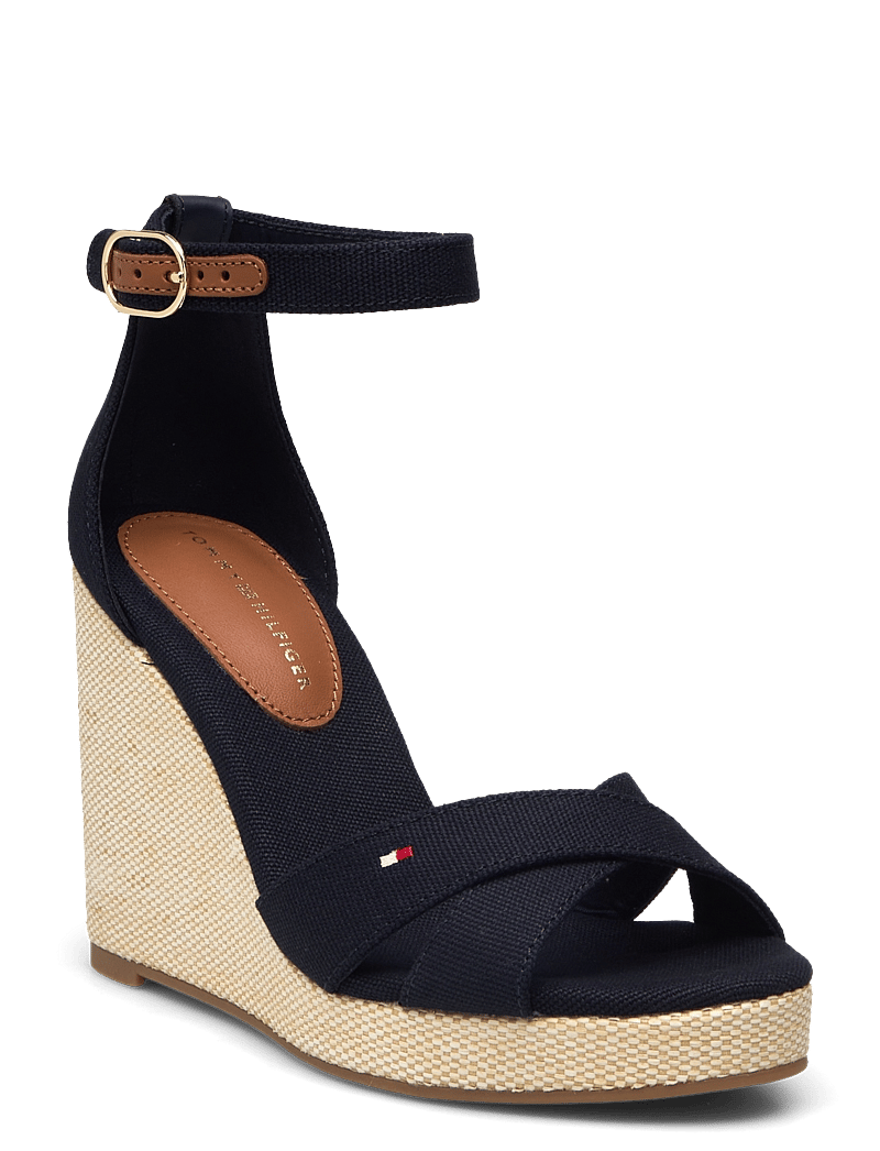 Tommy Hilfiger - FLAG HIGH WEDGE ESPAD CRISSCROSS - space blue - 0