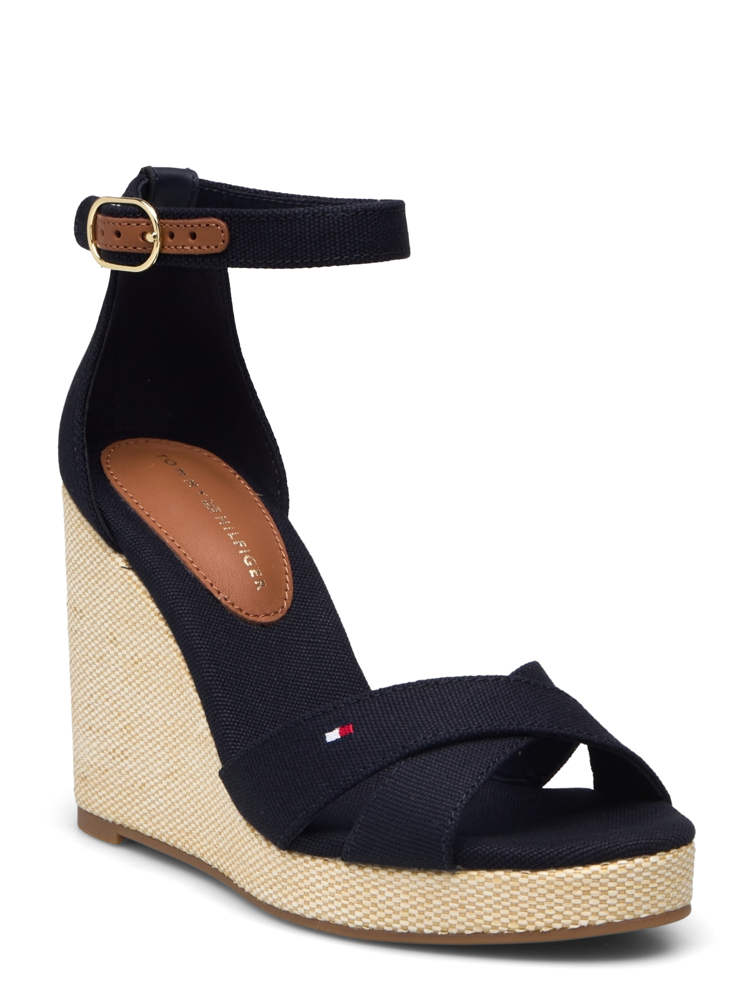 Tommy Hilfiger FLAG HIGH WEDGE ESPAD CRISSCROSS - Kontsadega espadrillid - SPACE BLUE / black