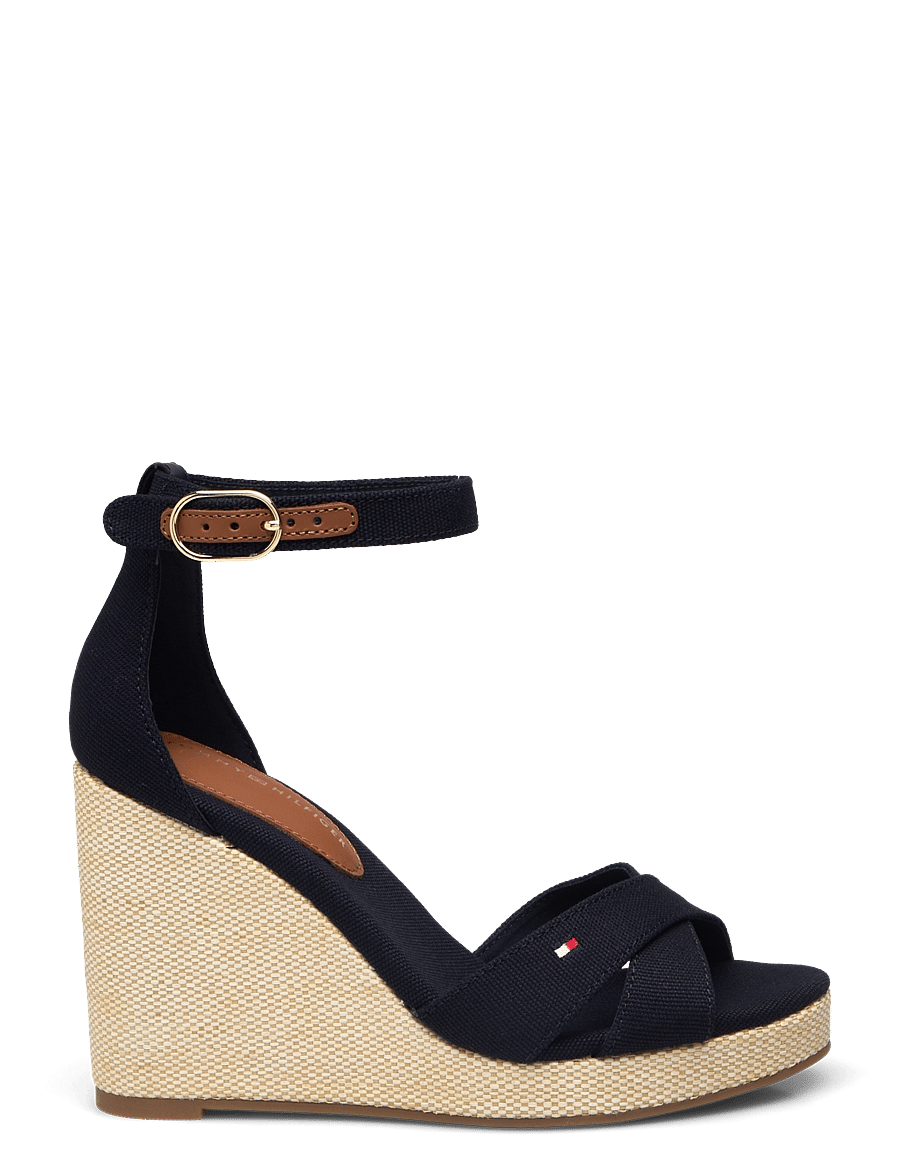 Tommy Hilfiger - FLAG HIGH WEDGE ESPAD CRISSCROSS - espadrillur með hæl - space blue - 1