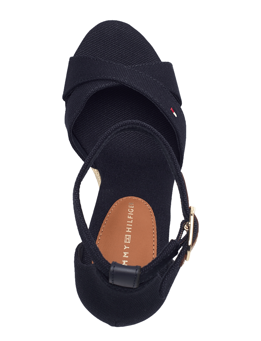 Tommy Hilfiger - FLAG HIGH WEDGE ESPAD CRISSCROSS - espadrillur með hæl - space blue - 3