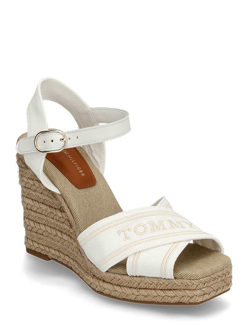 Tommy Hilfiger - TOMMY HILFIGER ESPAD HIGH WEDGE - højhælede espadrillos - ecru - 0