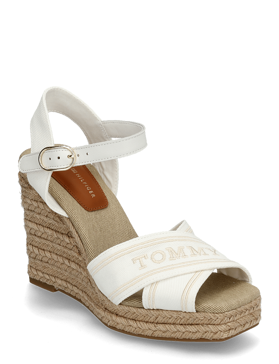 Tommy Hilfiger - TOMMY HILFIGER ESPAD HIGH WEDGE - espadrilles mit absatz - ecru - 0