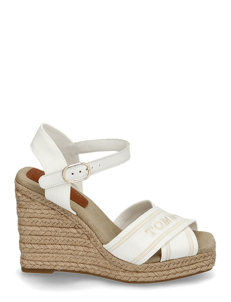 Tommy Hilfiger - TOMMY HILFIGER ESPAD HIGH WEDGE - espadrilles mit absatz - ecru - 1