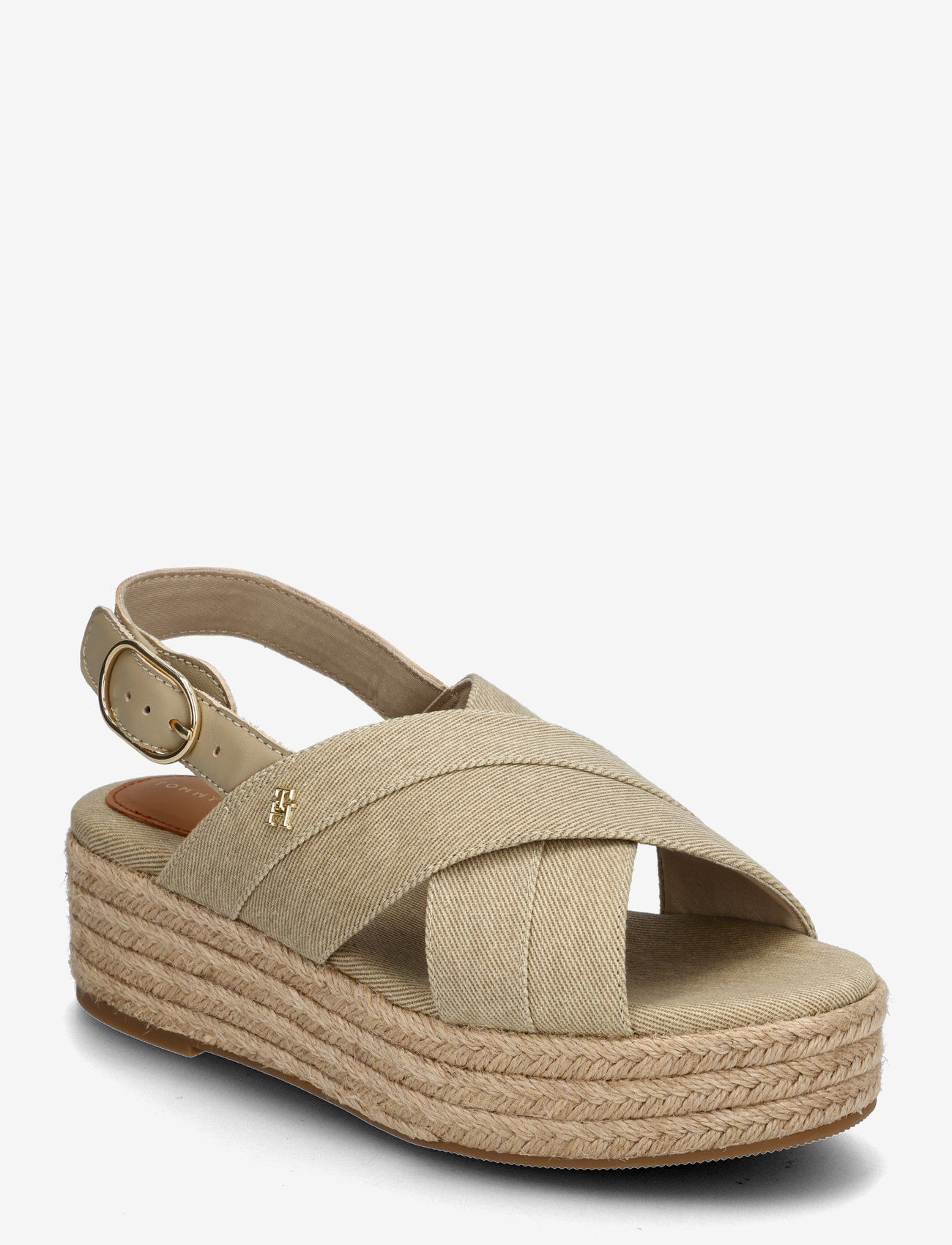 Tommy Hilfiger - DENIM ESPADRILLE PLATFORM SANDAL - platåsandaler - horseradish - 0