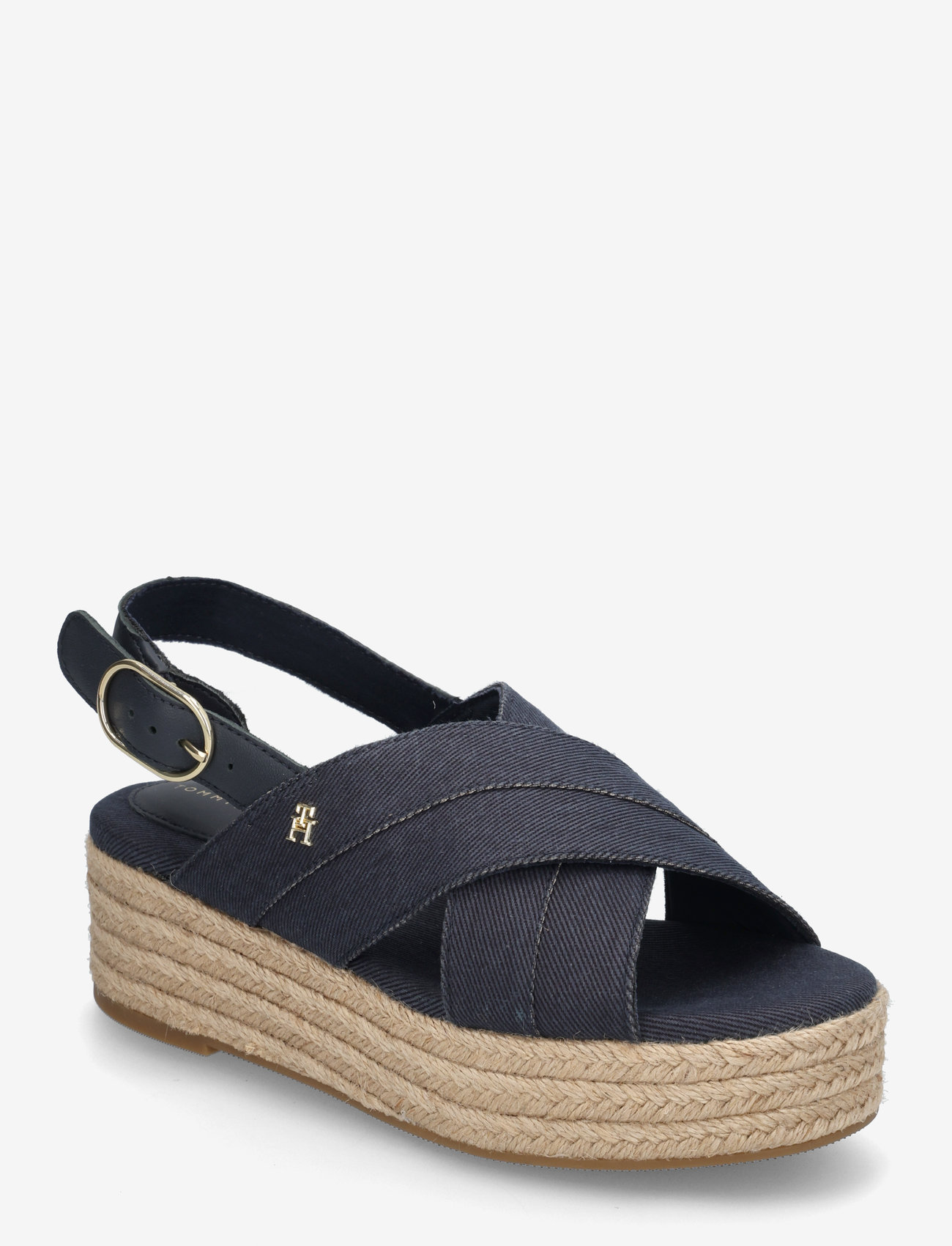 Tommy Hilfiger - DENIM ESPADRILLE PLATFORM SANDAL - platåsandaler - space blue - 0