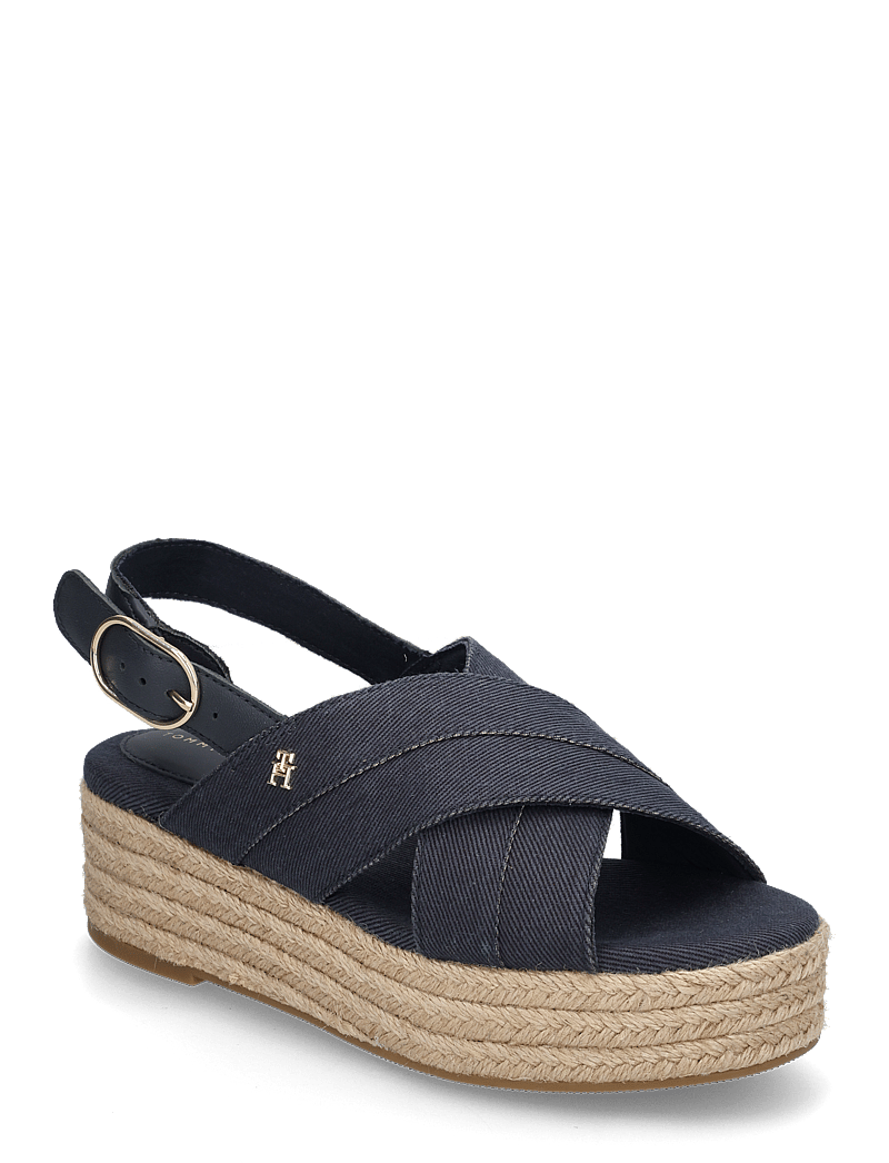 Tommy Hilfiger - DENIM ESPADRILLE PLATFORM SANDAL - platformsandaler - space blue - 0