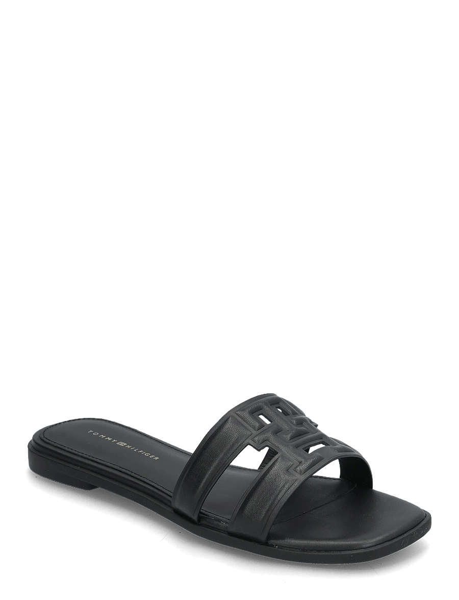 Tommy Hilfiger - TH LOGO STRAP MULE - flache sandalen - black - 0